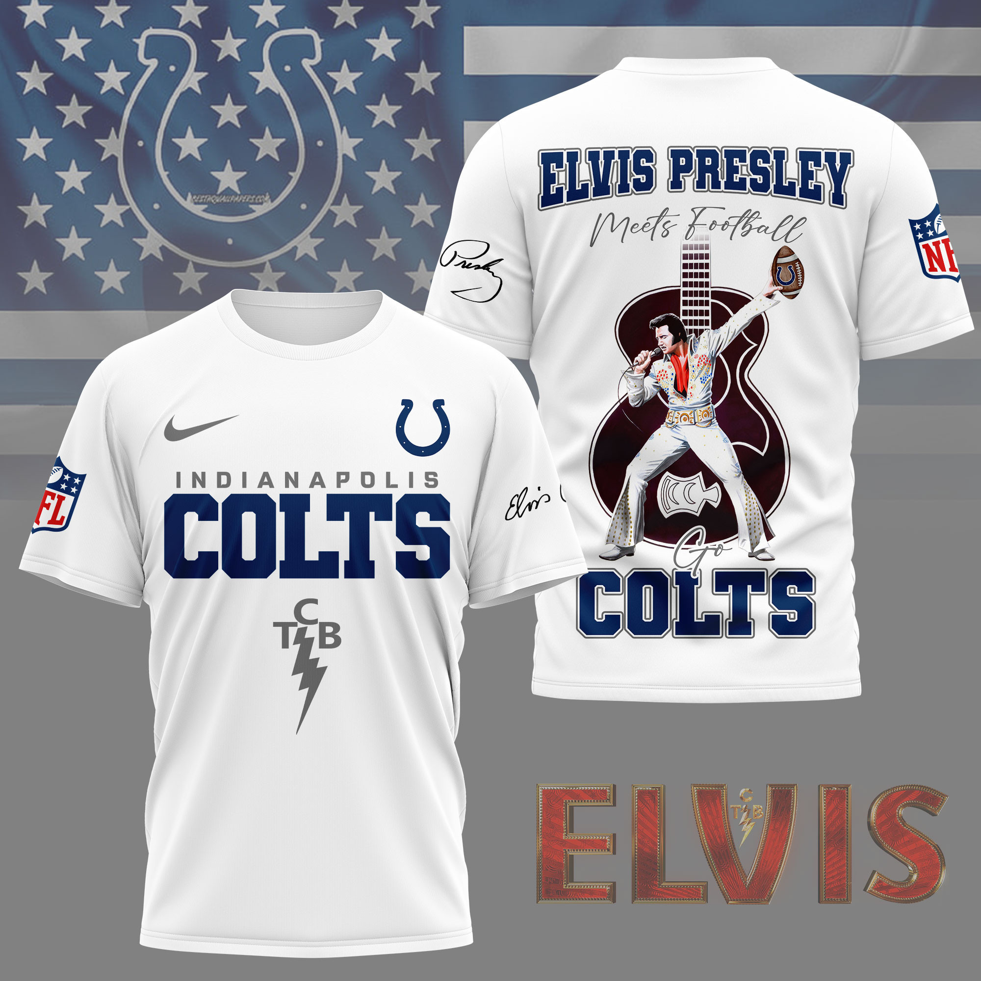Indianapolis Colts | Premium NFL Elvis Presley Fan 3D Shirt NY