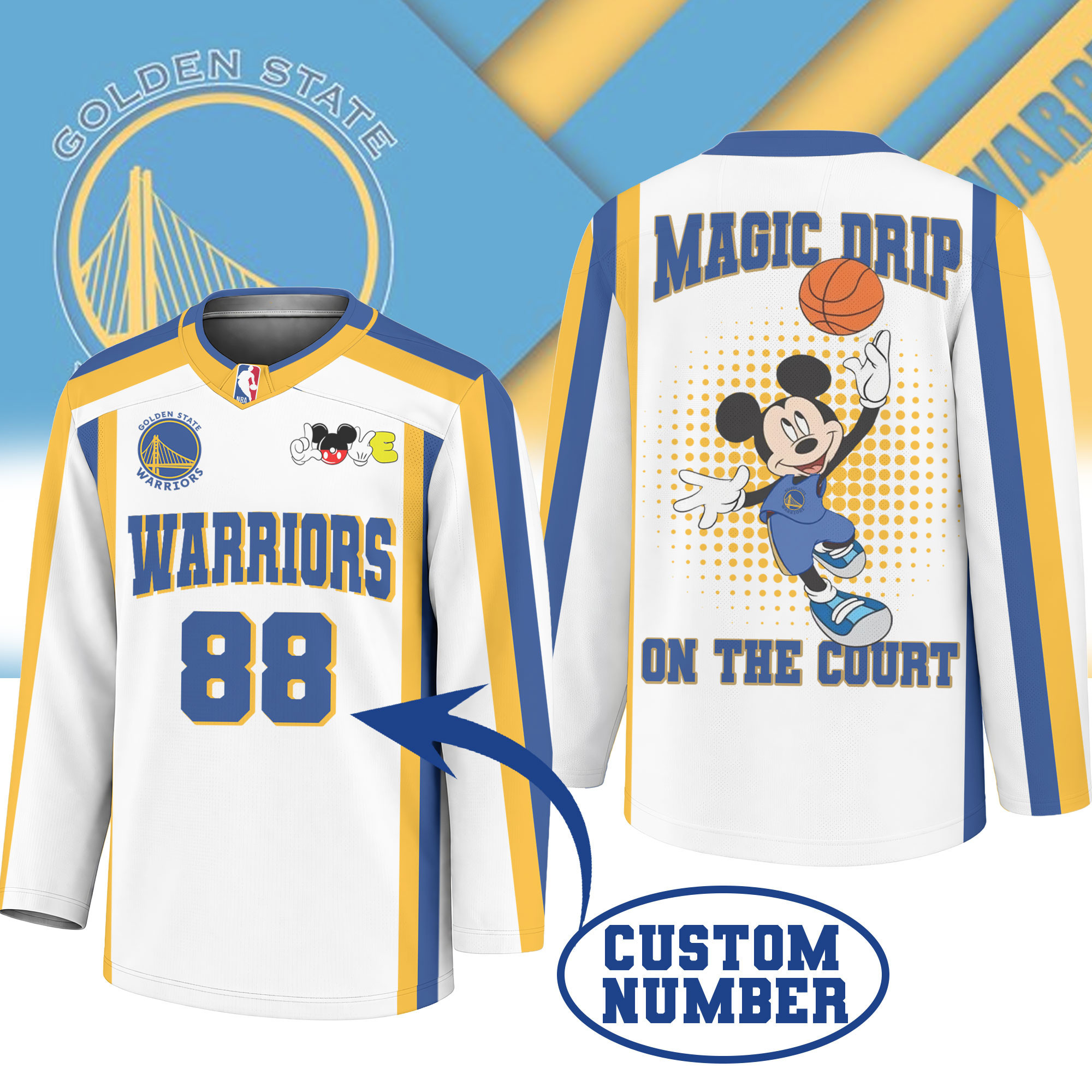 Golden State Warriors | Premium NBA Magic Drip Long Jersey NTH1