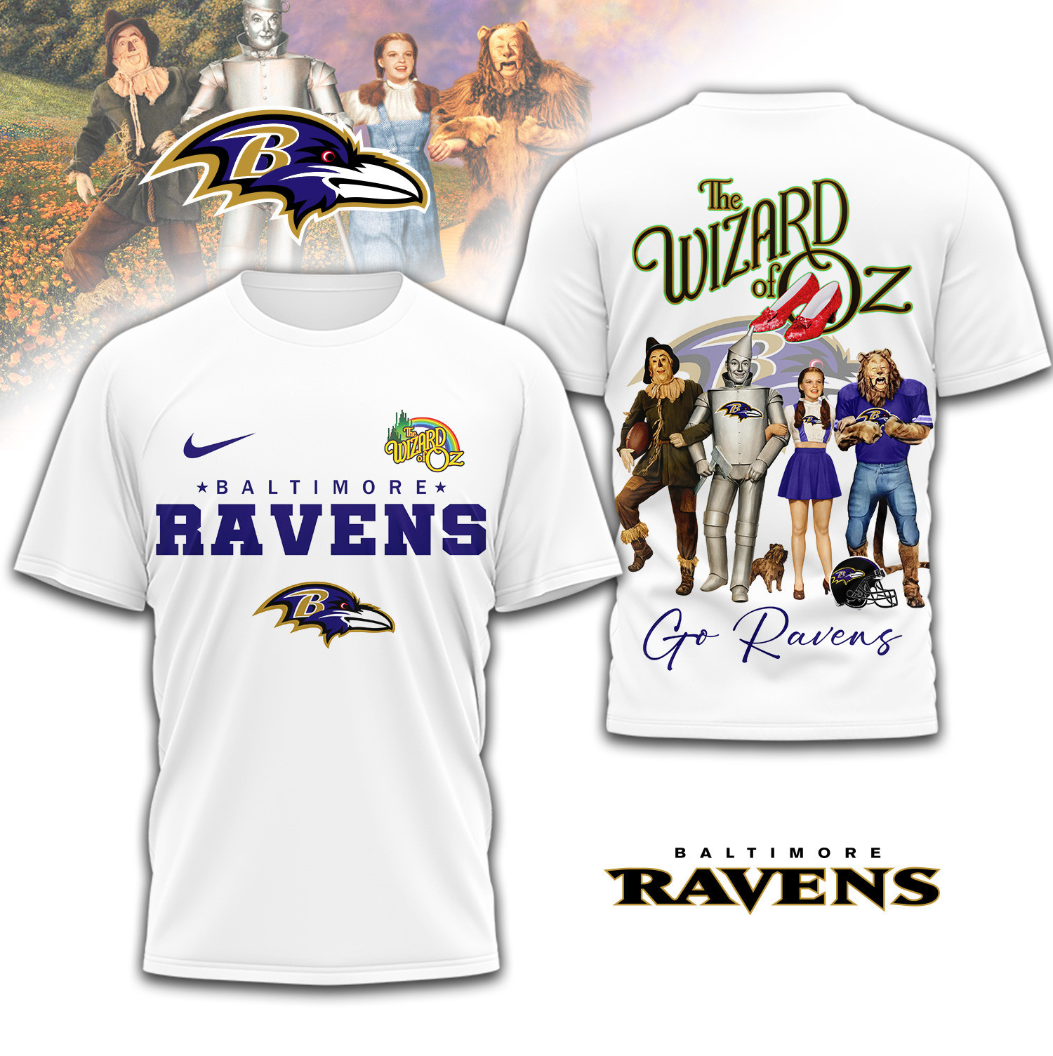 Baltimore Ravens | Premium NFL The Wizard Of Oz 3D Shirt TD