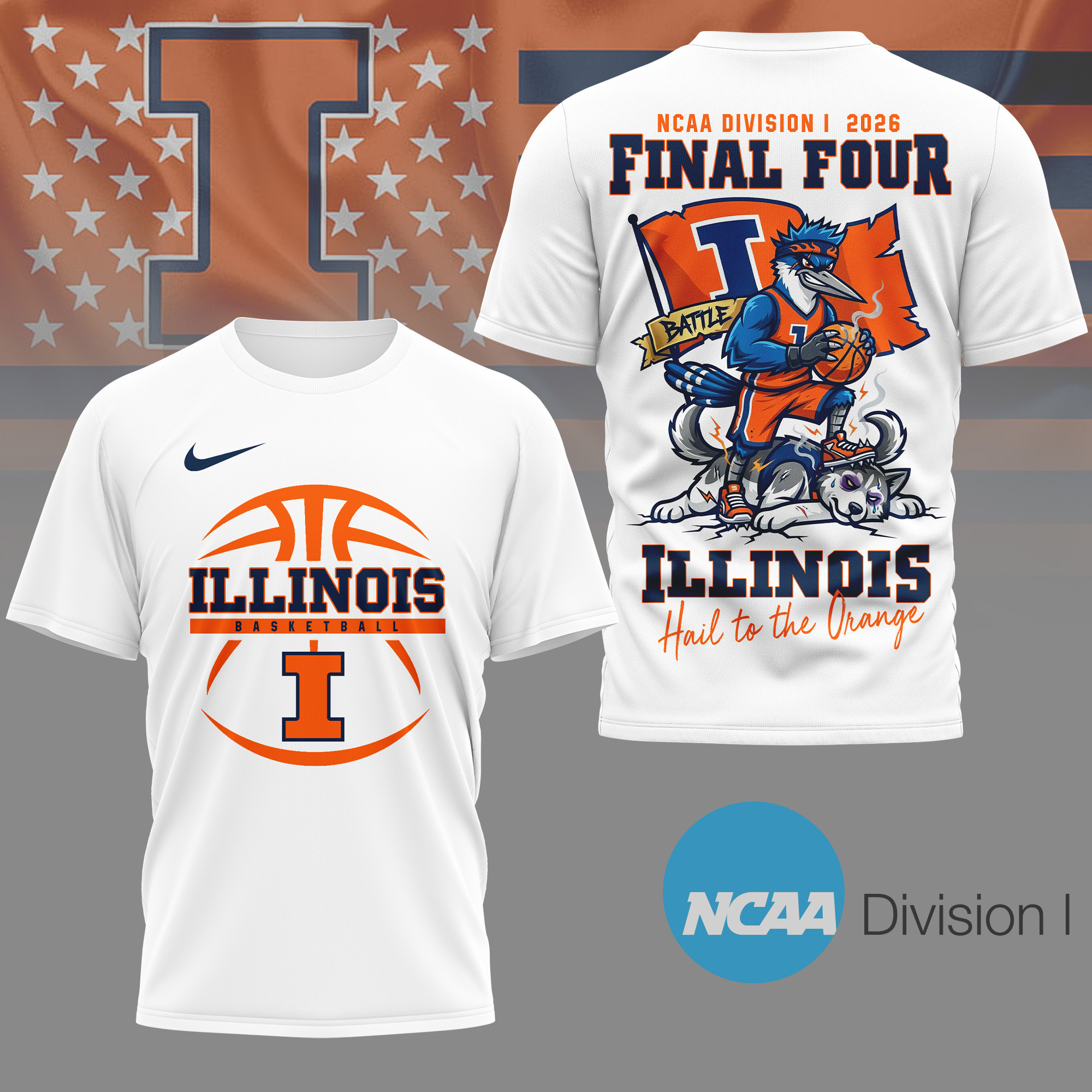 Illinois Fighting Illini | Premium NCAA Basketball 3D Shirt NY
