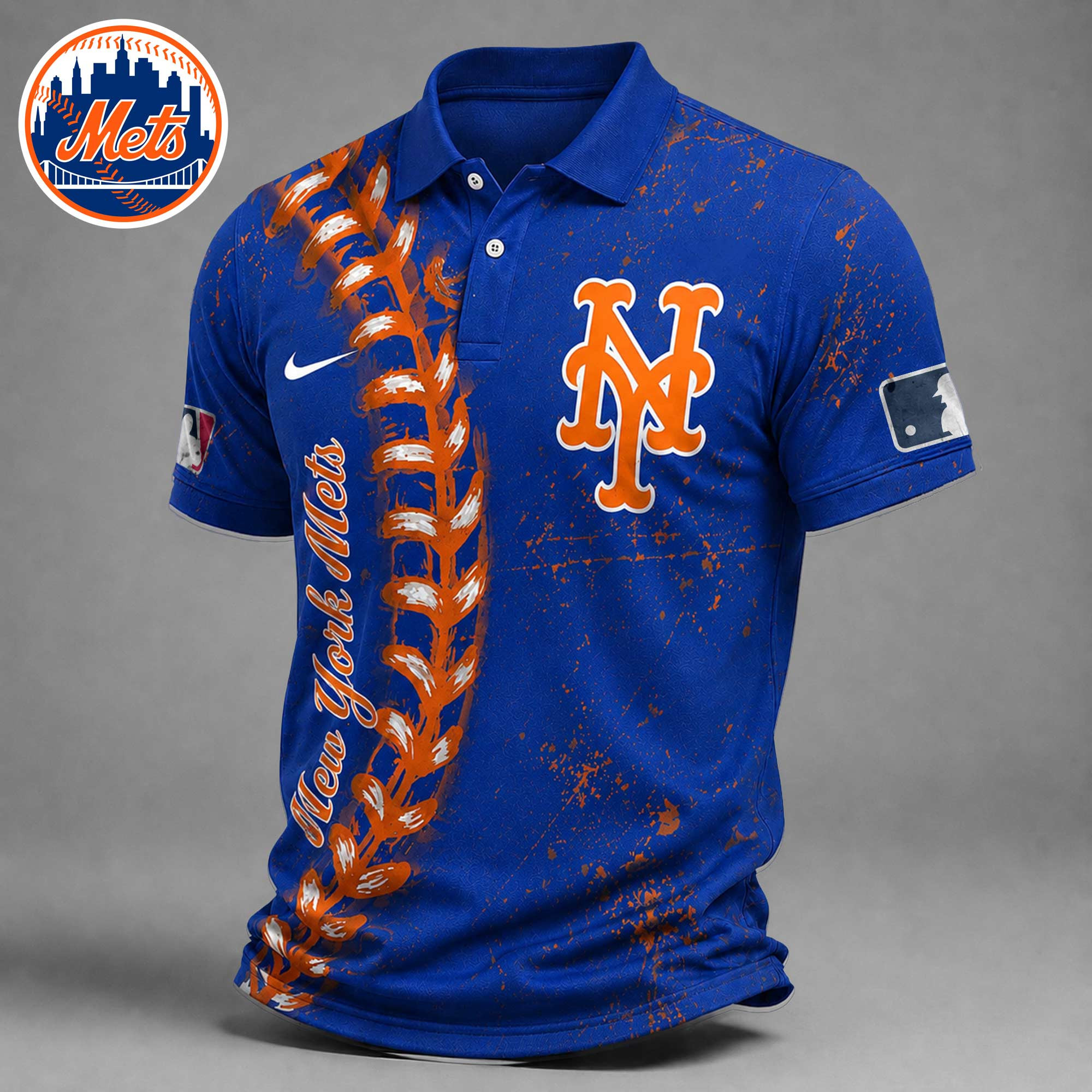 New York Mets | Premium MLB Baseball Stitch Polo Shirt