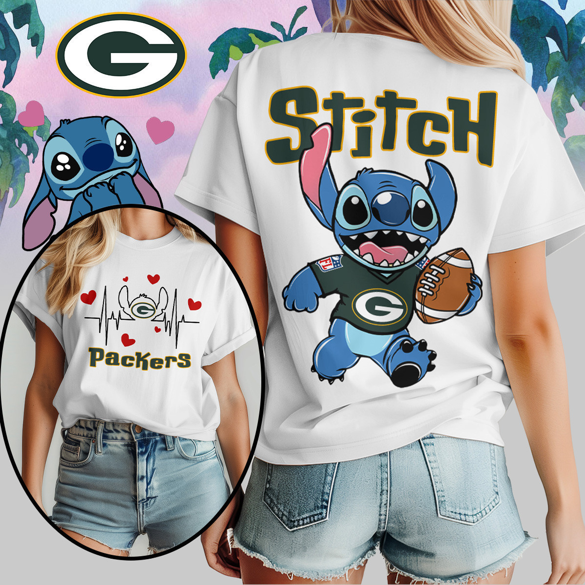 Green Bay Packers | Premium NFL Stitch Women Shirt TD