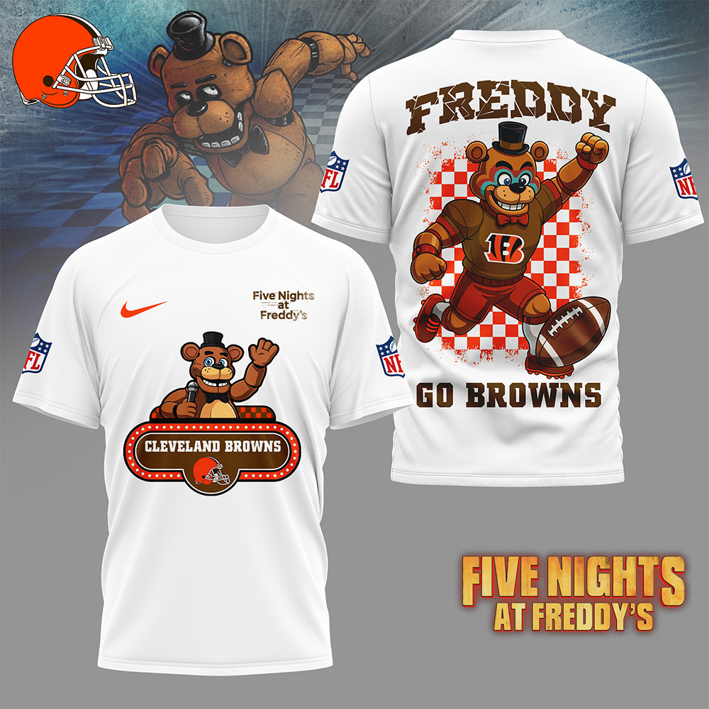 Cleveland Browns | Premium NFL Five Nights at Freddy's 3D Shirt HI