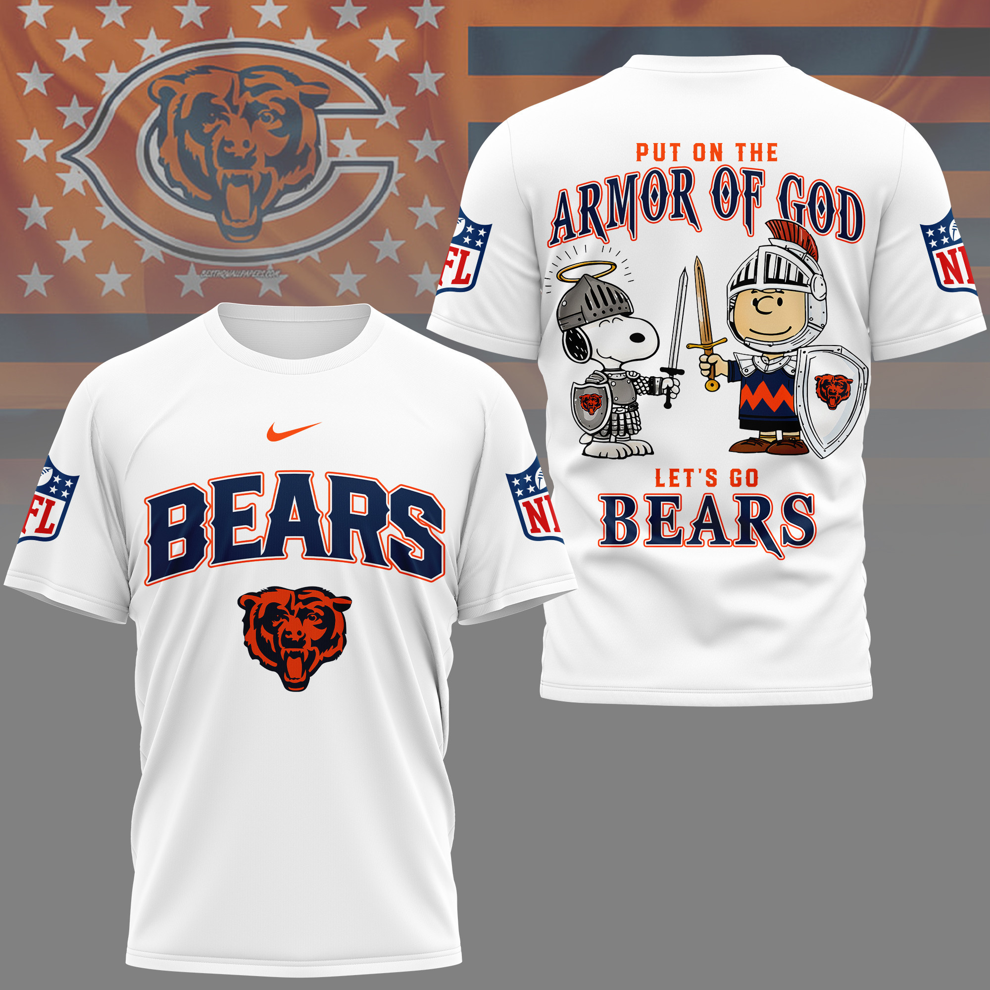 Chicago Bears | Premium NFL Armor of God 3D Shirt NY