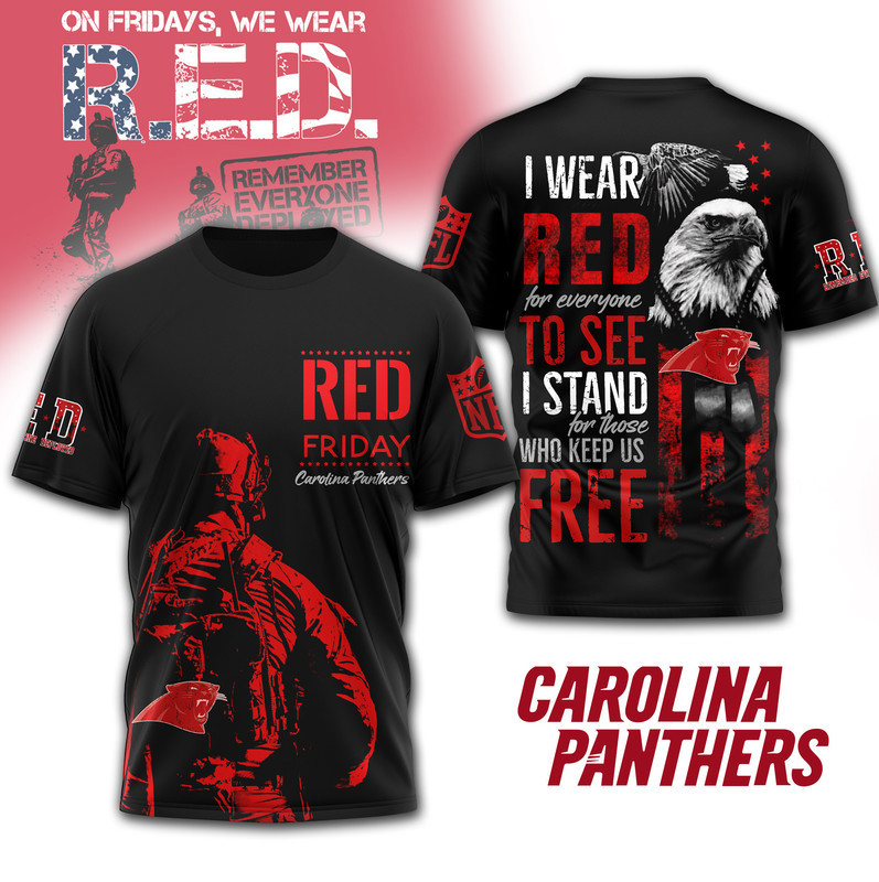 Carolina Panthers | Premium NFL RED Friday 3D Shirt HY