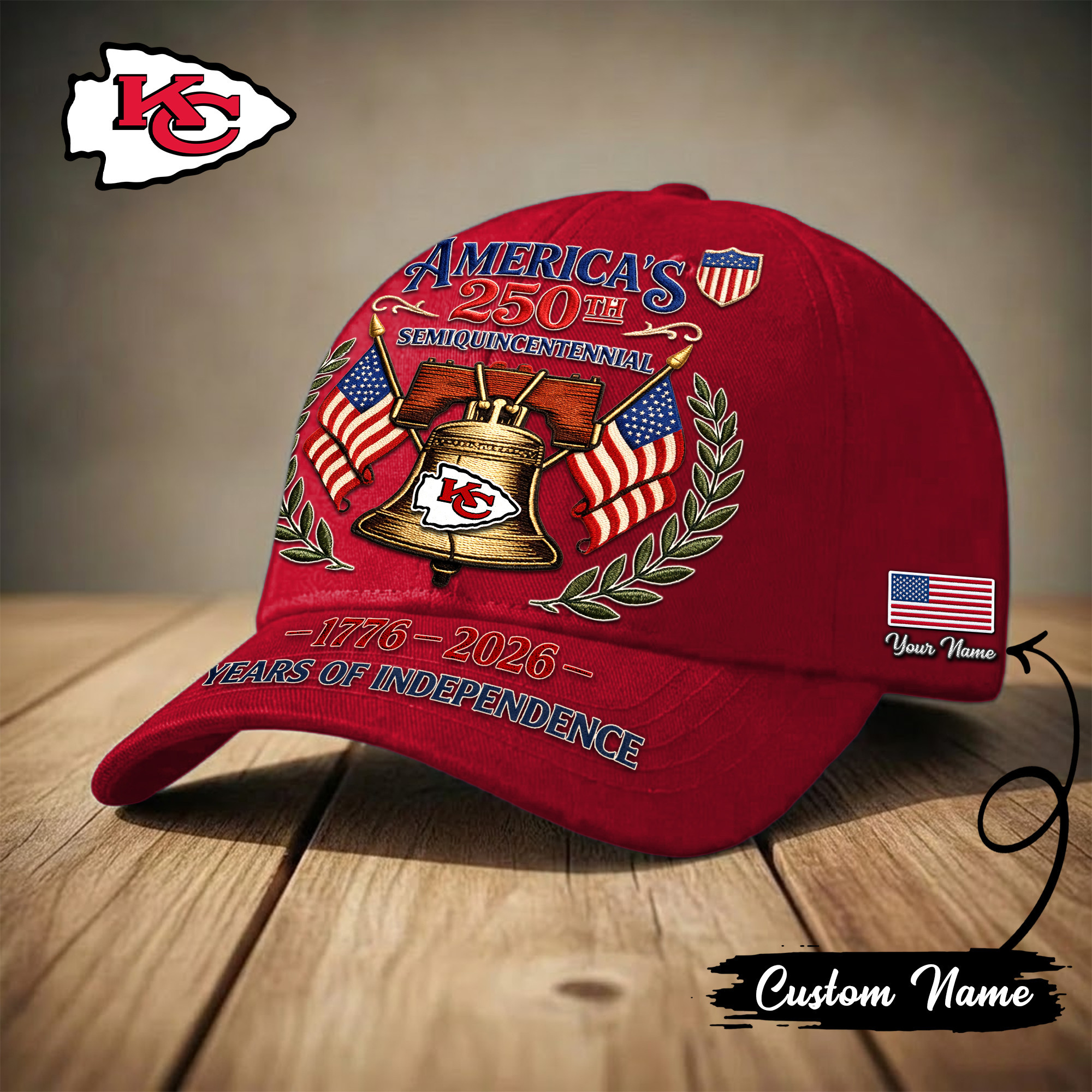 Kansas City Chiefs | Premium NFL 1776-2026 Years Of Independence Classic Cap TD