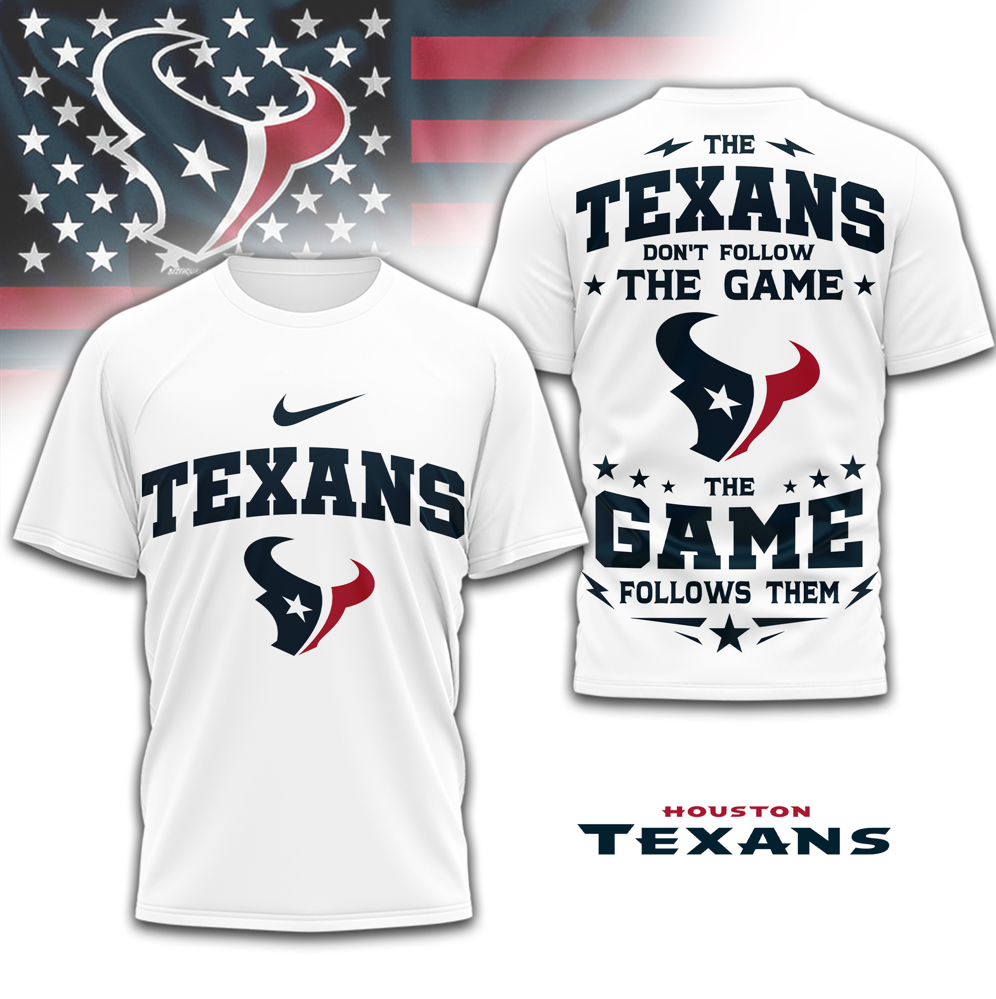 Houston Texans | Premium NFL Rule The Field 3D Shirt TD