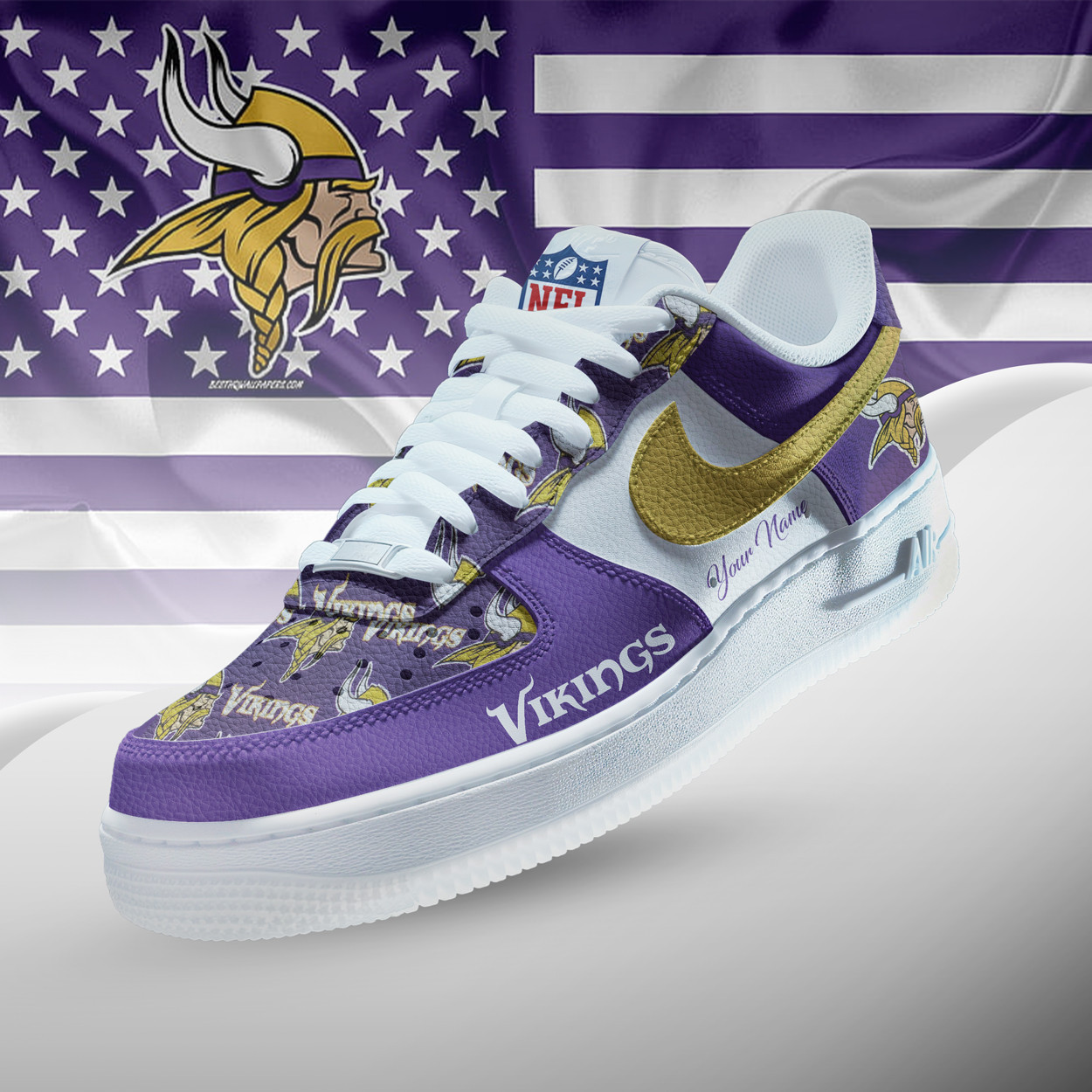 Minnesota Vikings | Premium NFL Personalized Team Icon AF1 Shoes NTH1