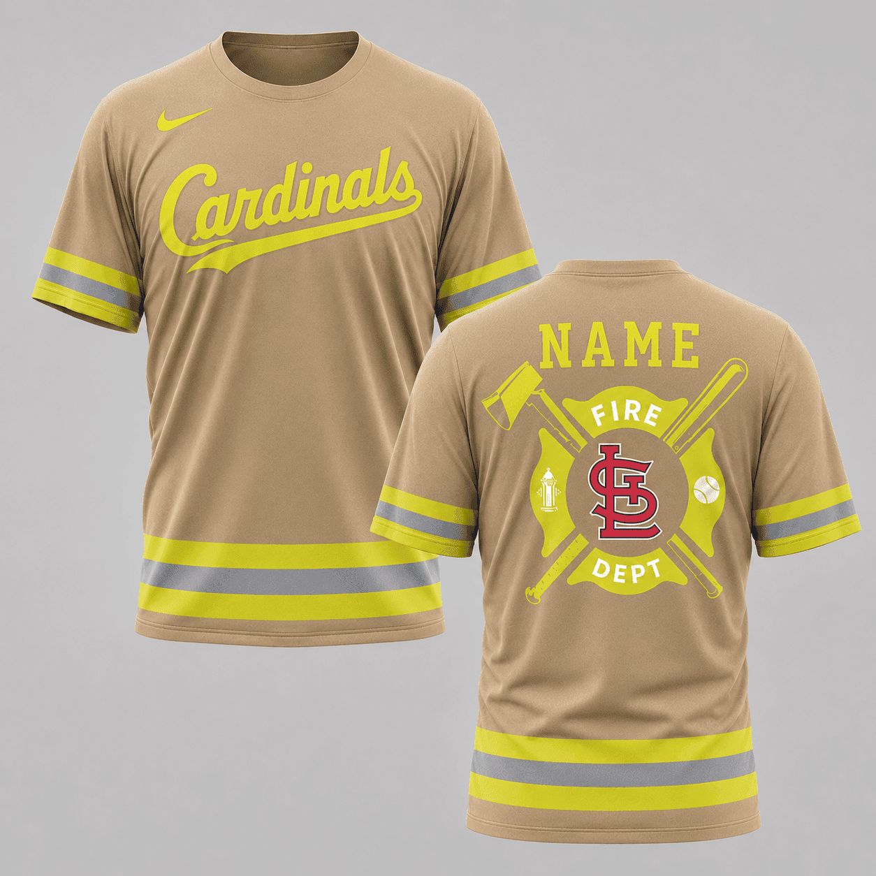 St. Louis Cardinals | MLB x Personalized Firefighters Hi-vis 3D Shirt