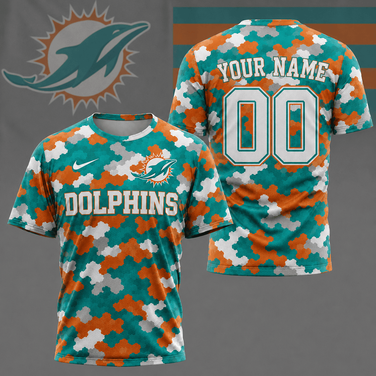 Miami Dolphins | Premium NFL Game Day Camo 3D Shirt NY