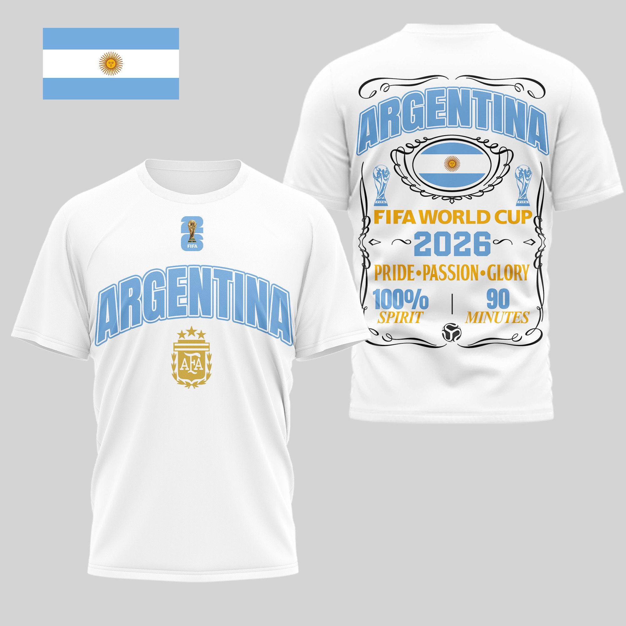 Argentina | Premium WC26 Pride Passion Glory 3D Shirt TD