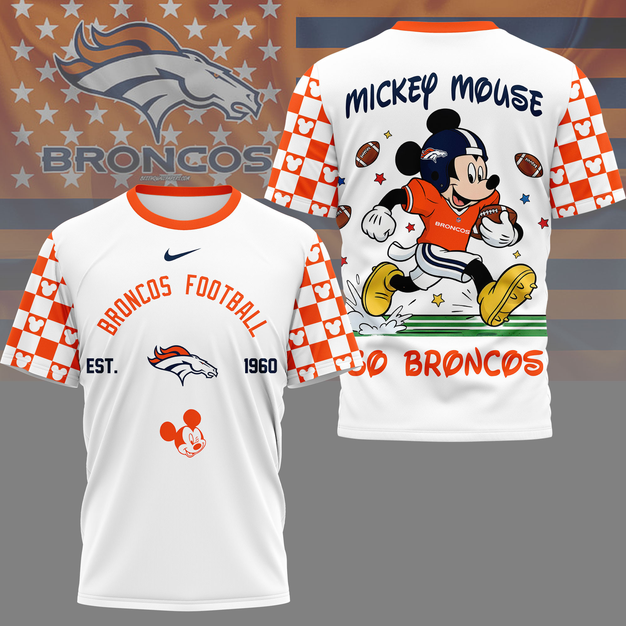 Denver Broncos | Premium NFL Mickey Football 3D Shirt NY