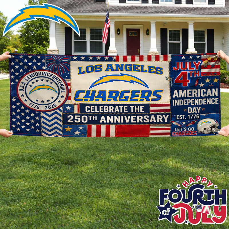Los Angeles Chargers | Premium NFL Patchwork America 250 Fabric Banner HY
