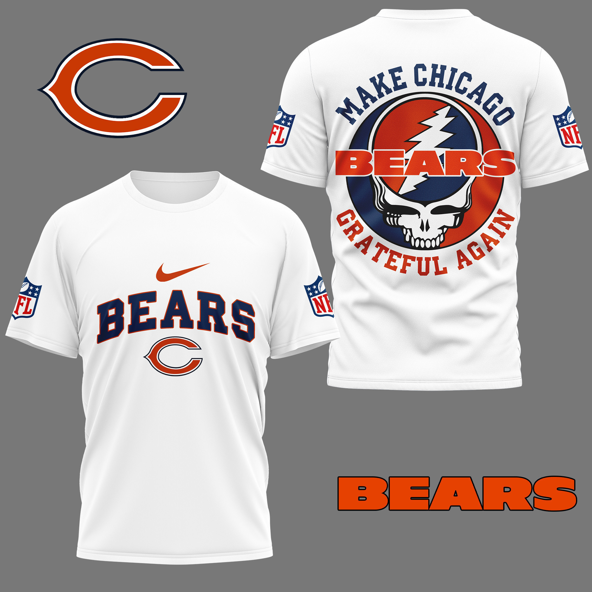 Chicago Bears | Premium NFL Grateful Game Day 3D Shirt NY