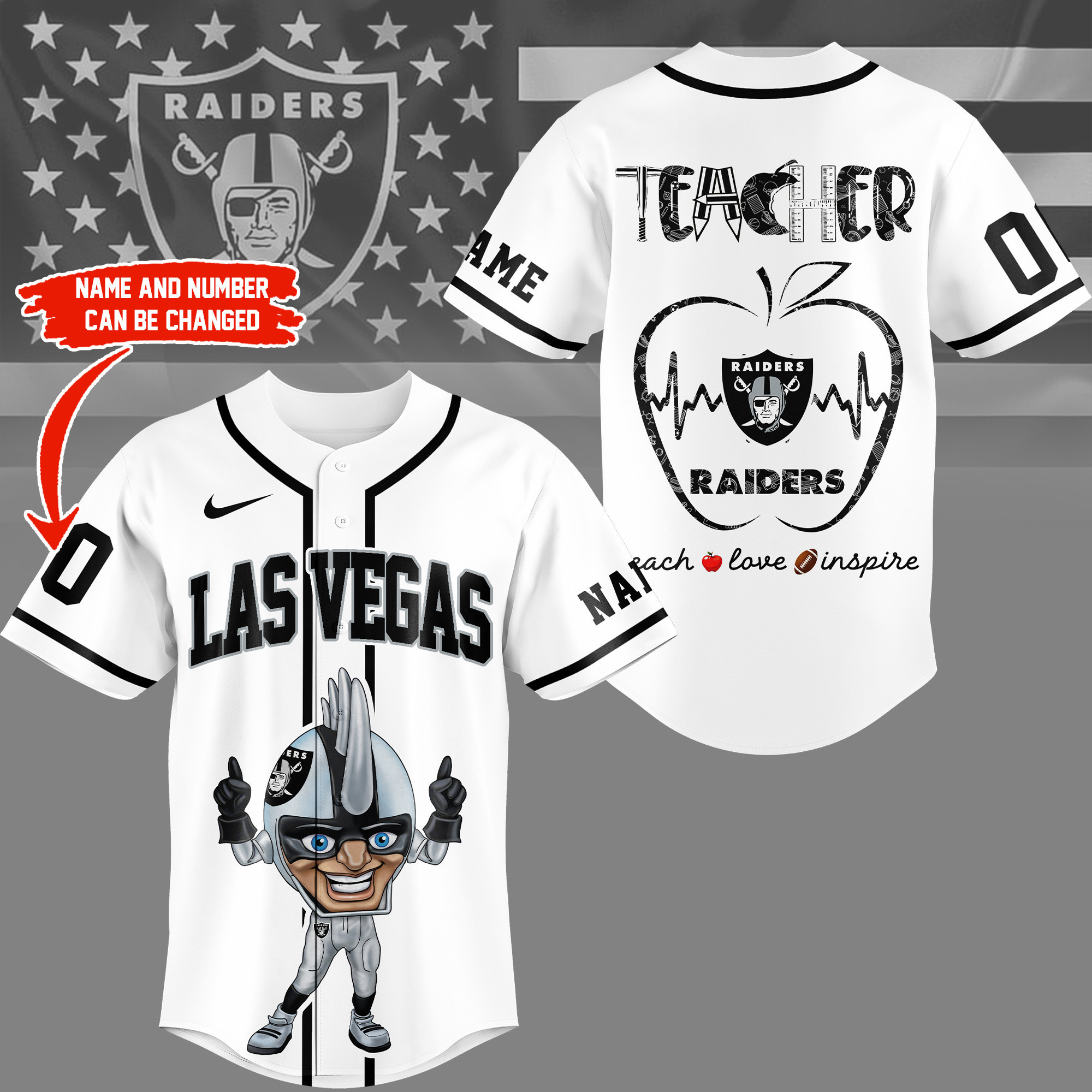 Las Vegas Raiders | Premium NFL Teacher Appreciation Month Jersey Shirt NY