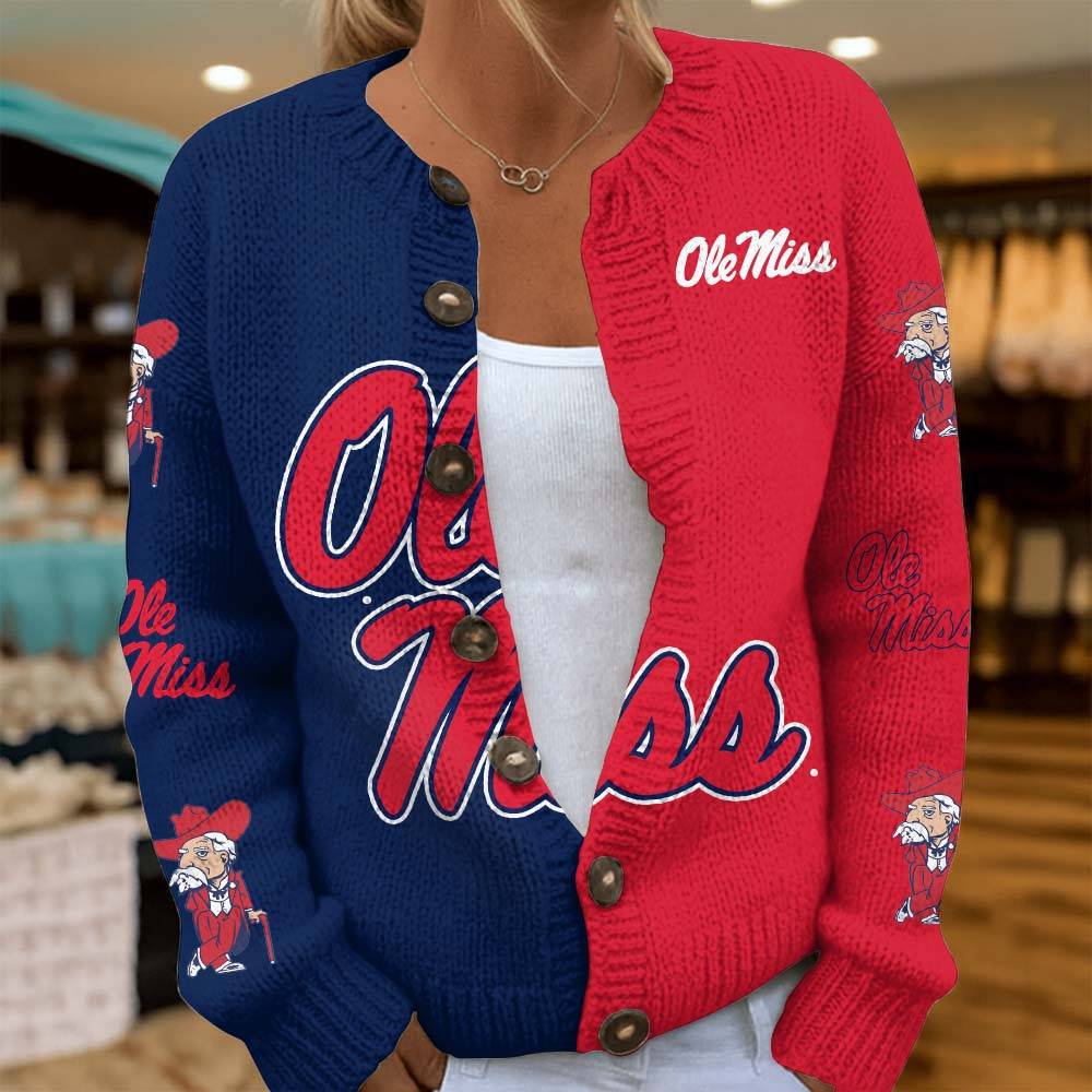 Ole Miss Rebels | Premium NCAA Cozy Split Knit Cardigan x Game Day Edition MM