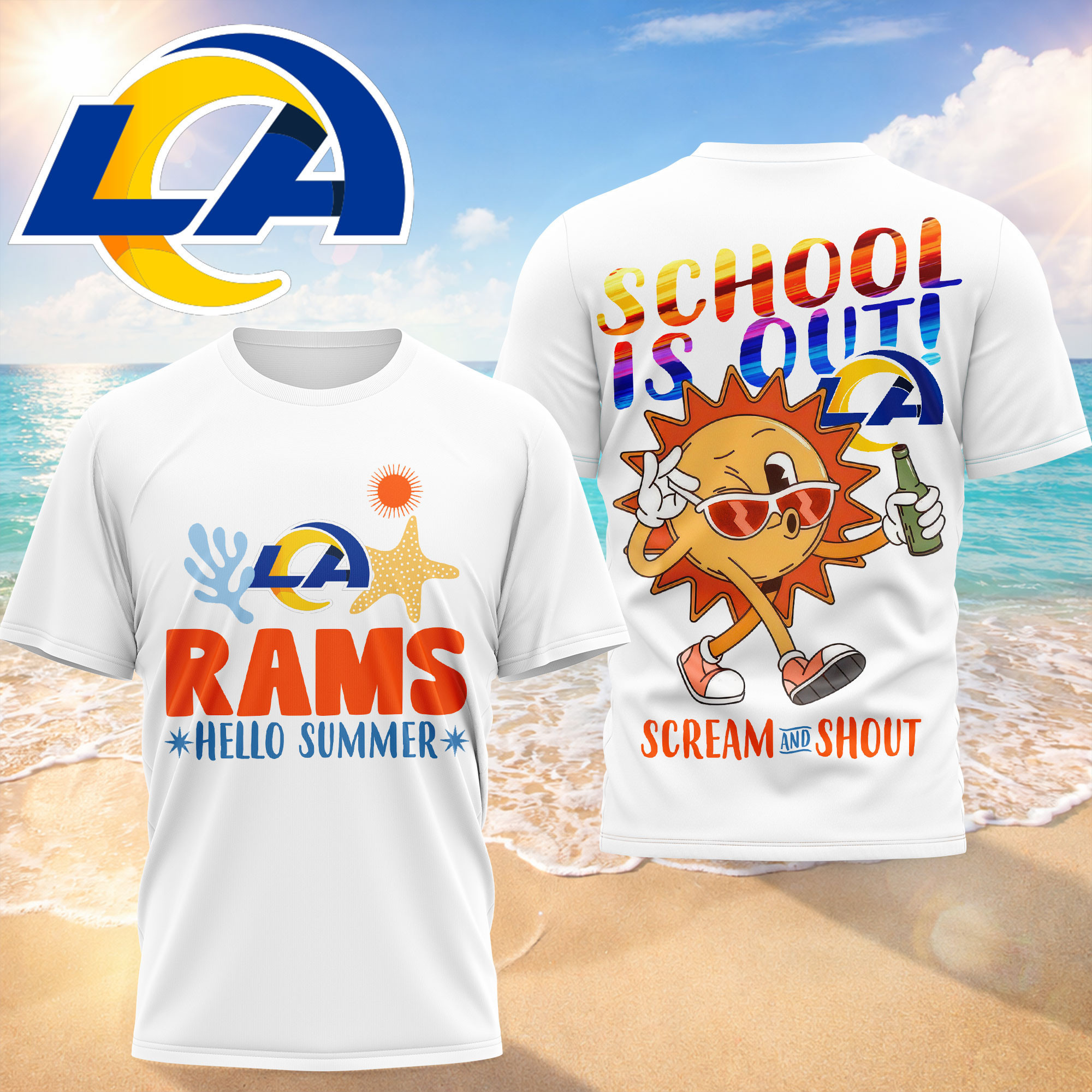Los Angeles Rams | Premium NFL Hello Summer 3D T-Shirt HY