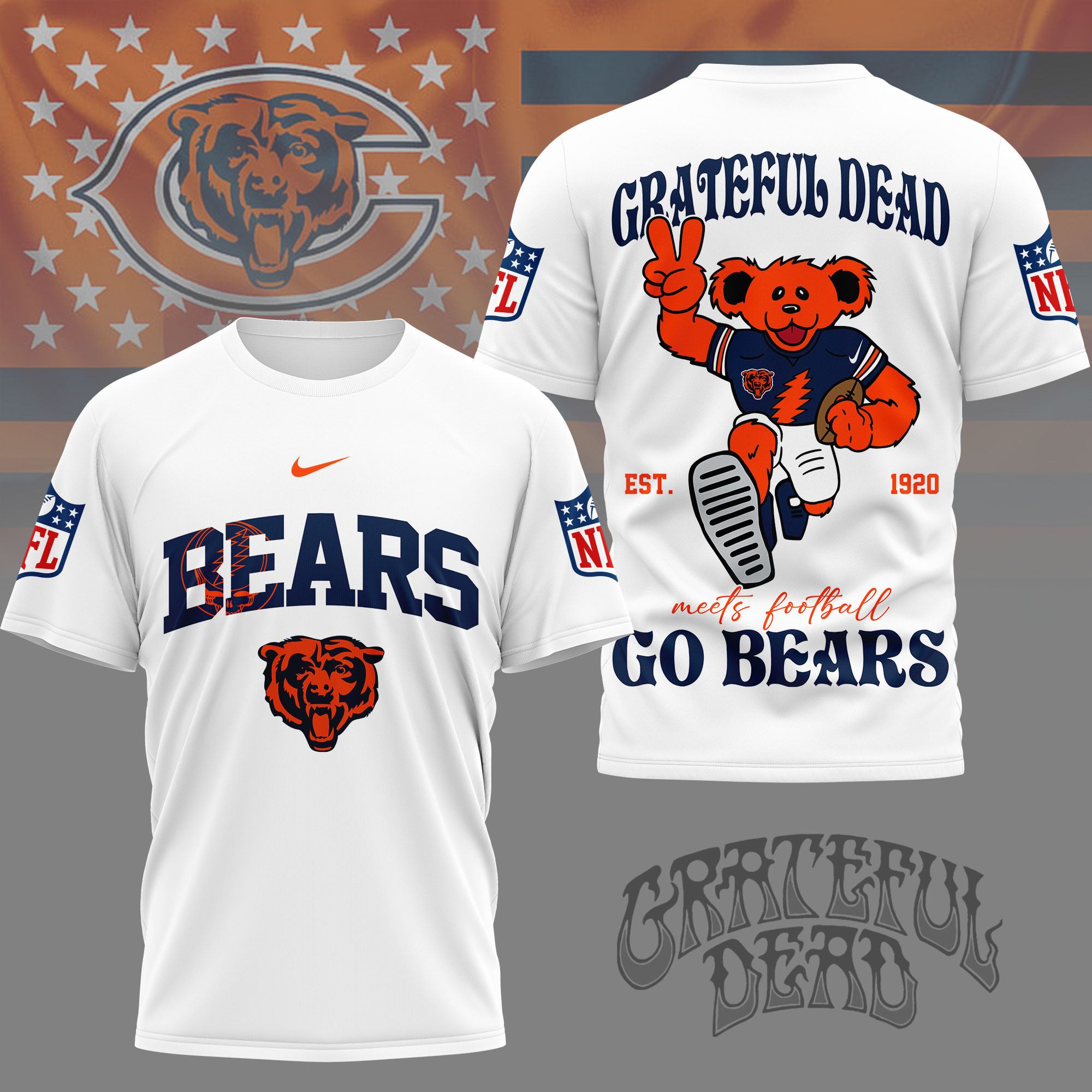 Chicago Bears | Premium NFL Retro Bear 3D Shirt NY