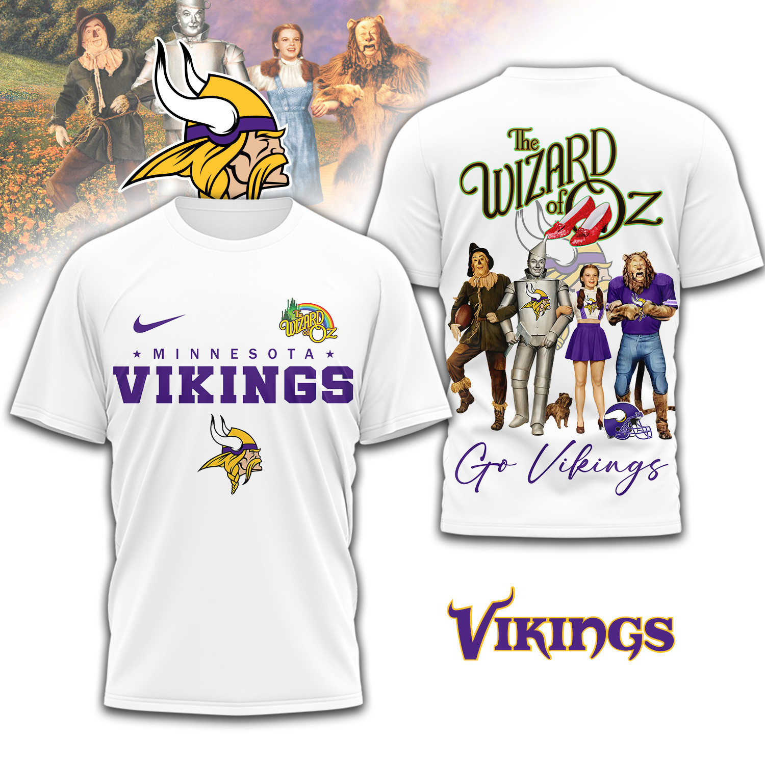 Minnesota Vikings | Premium NFL The Wizard Of Oz 3D Shirt TD