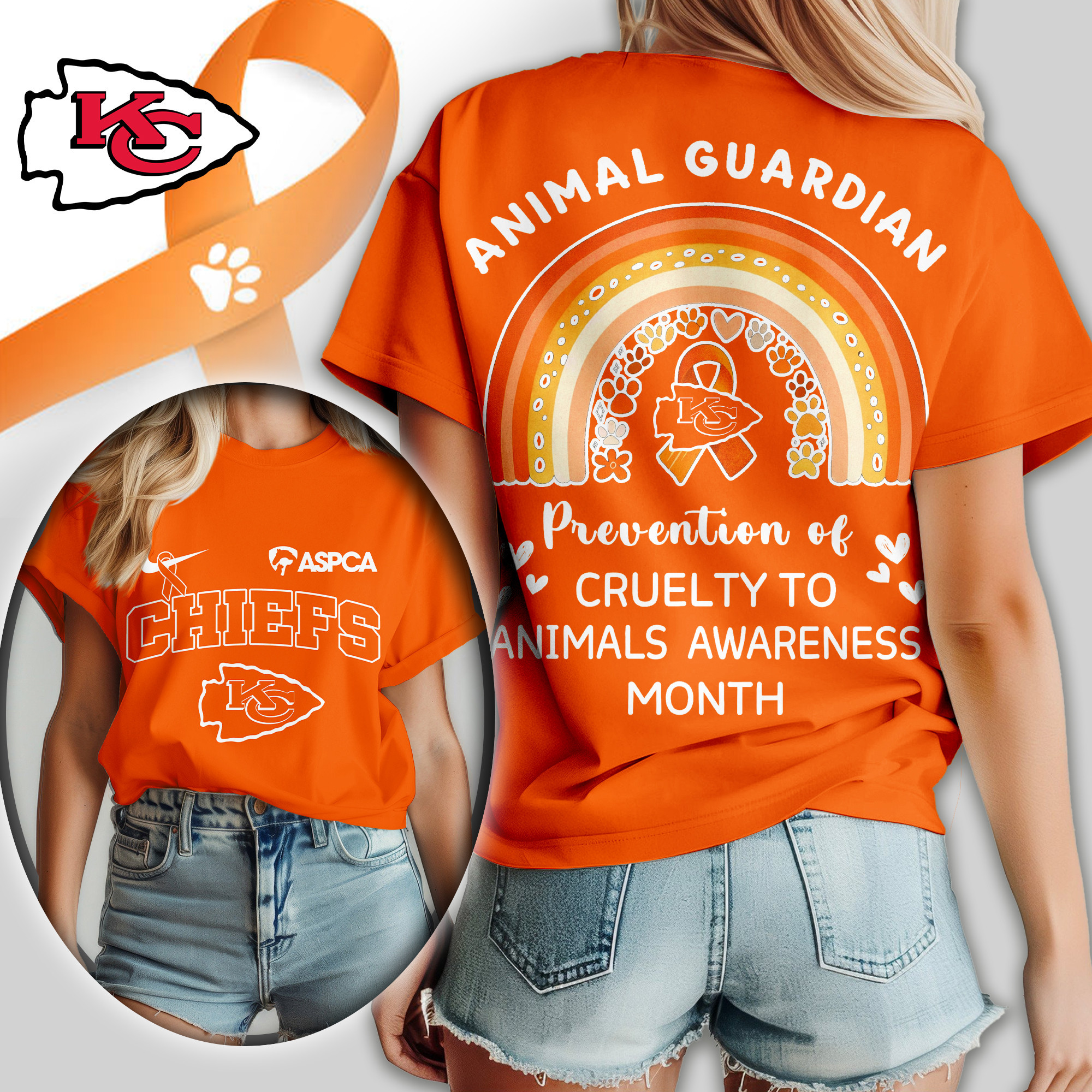 Kansas City Chiefs | Premium NFL Animal Guardian Women Shirt TD