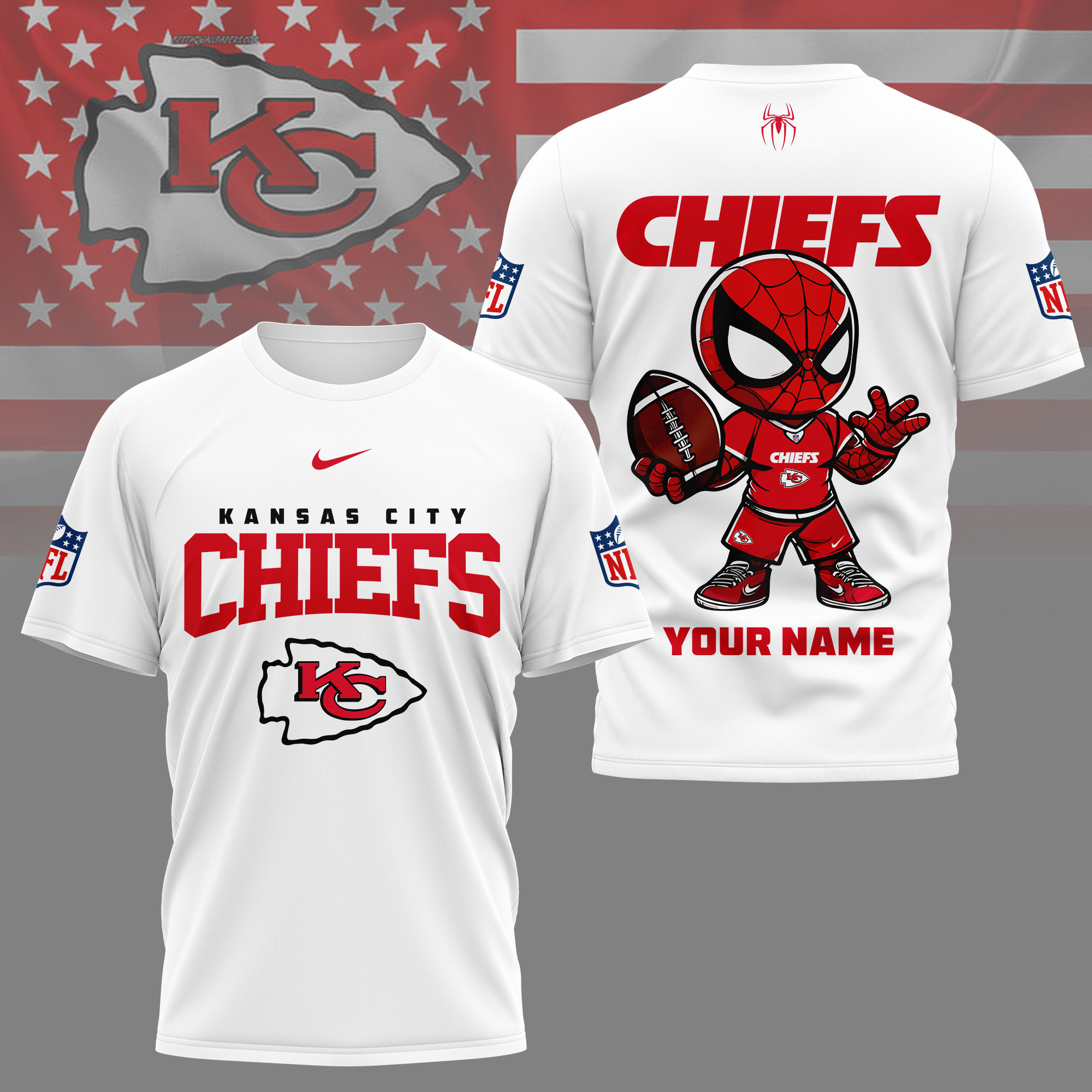 Kansas City Chiefs | Premium NFL Spider Hero Custom 3D Shirt NY