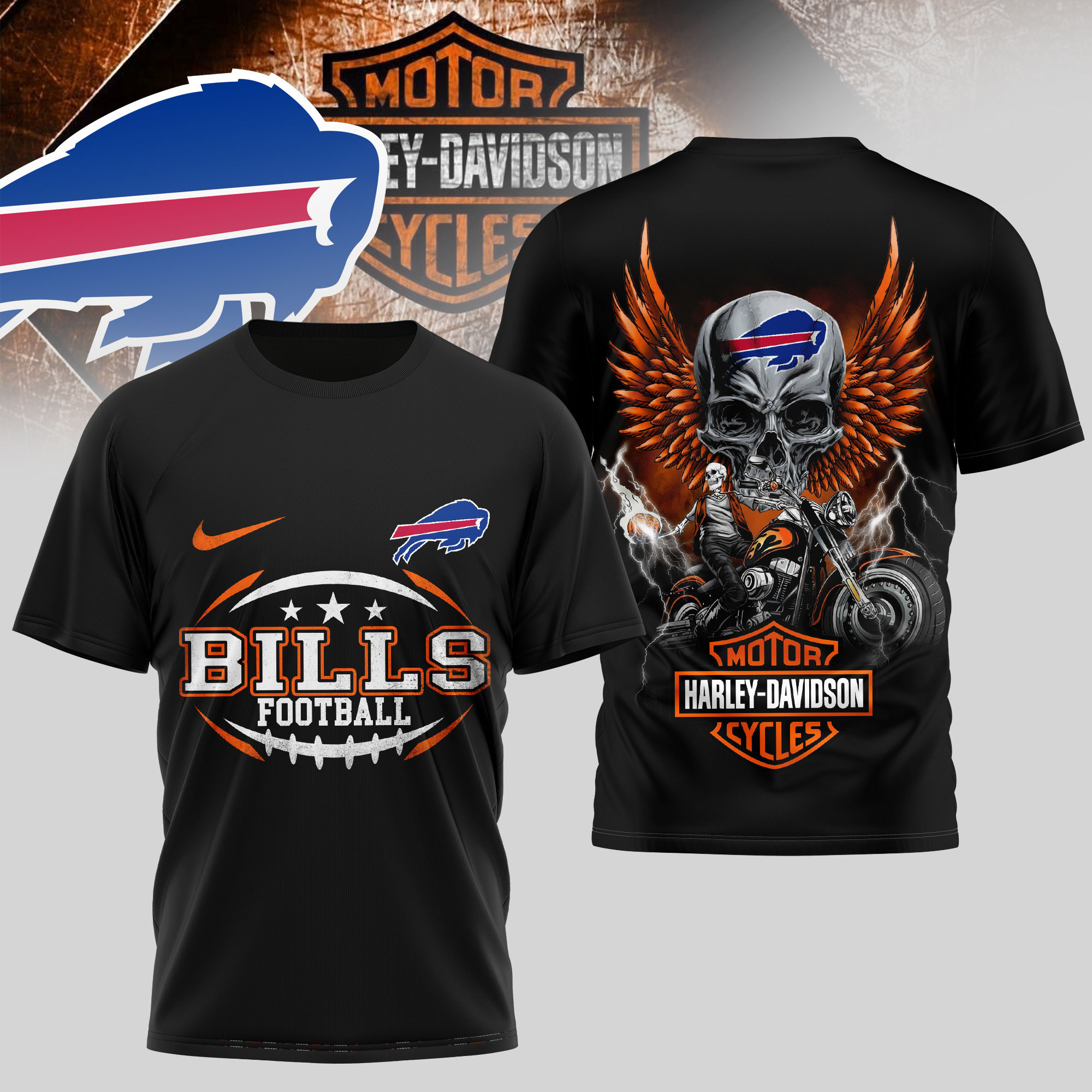 Buffalo Bills | Premium NFL Harley Davidson 3D Shirt TD