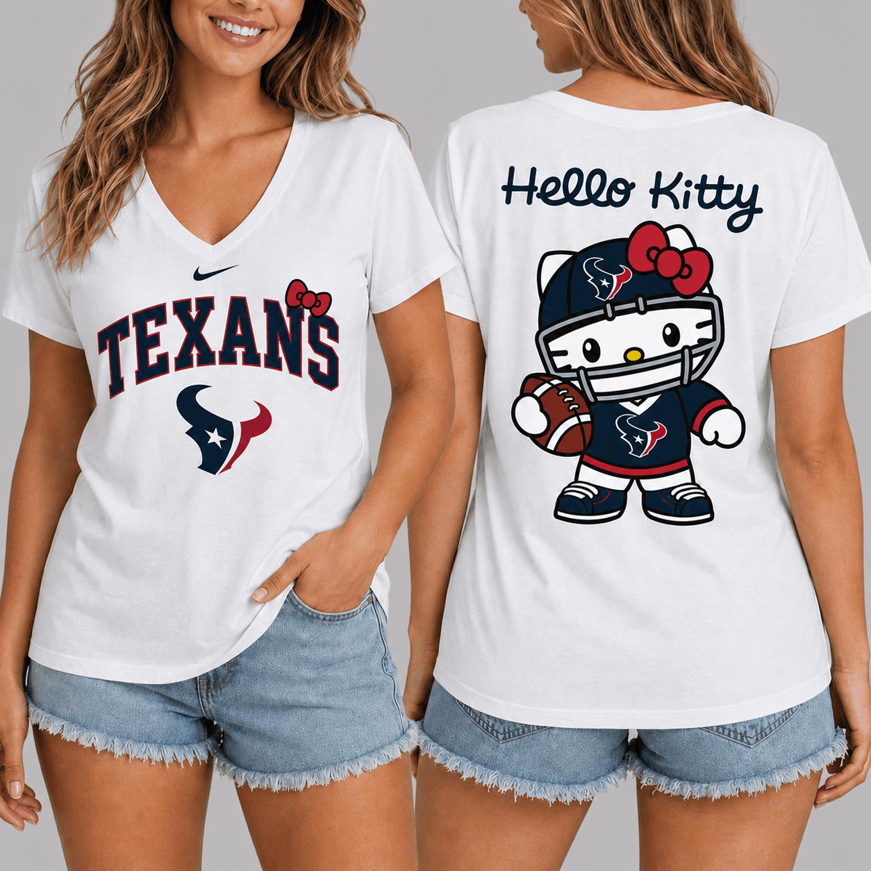 Houston Texans | Premium NFL Hello Kitty Football T-shirt TD