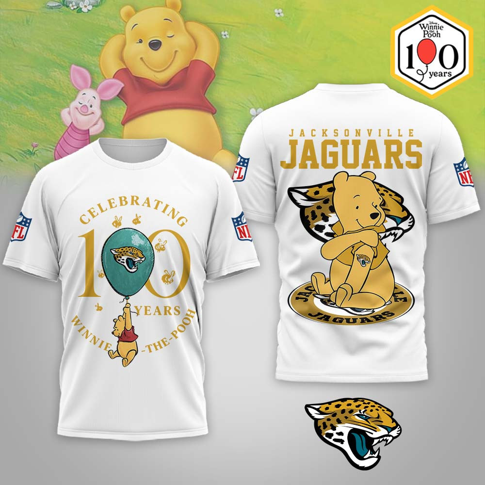 Jacksonville Jaguars | Premium NFL Winnie The Pooh 100th Anniversary 3D Shirt MM