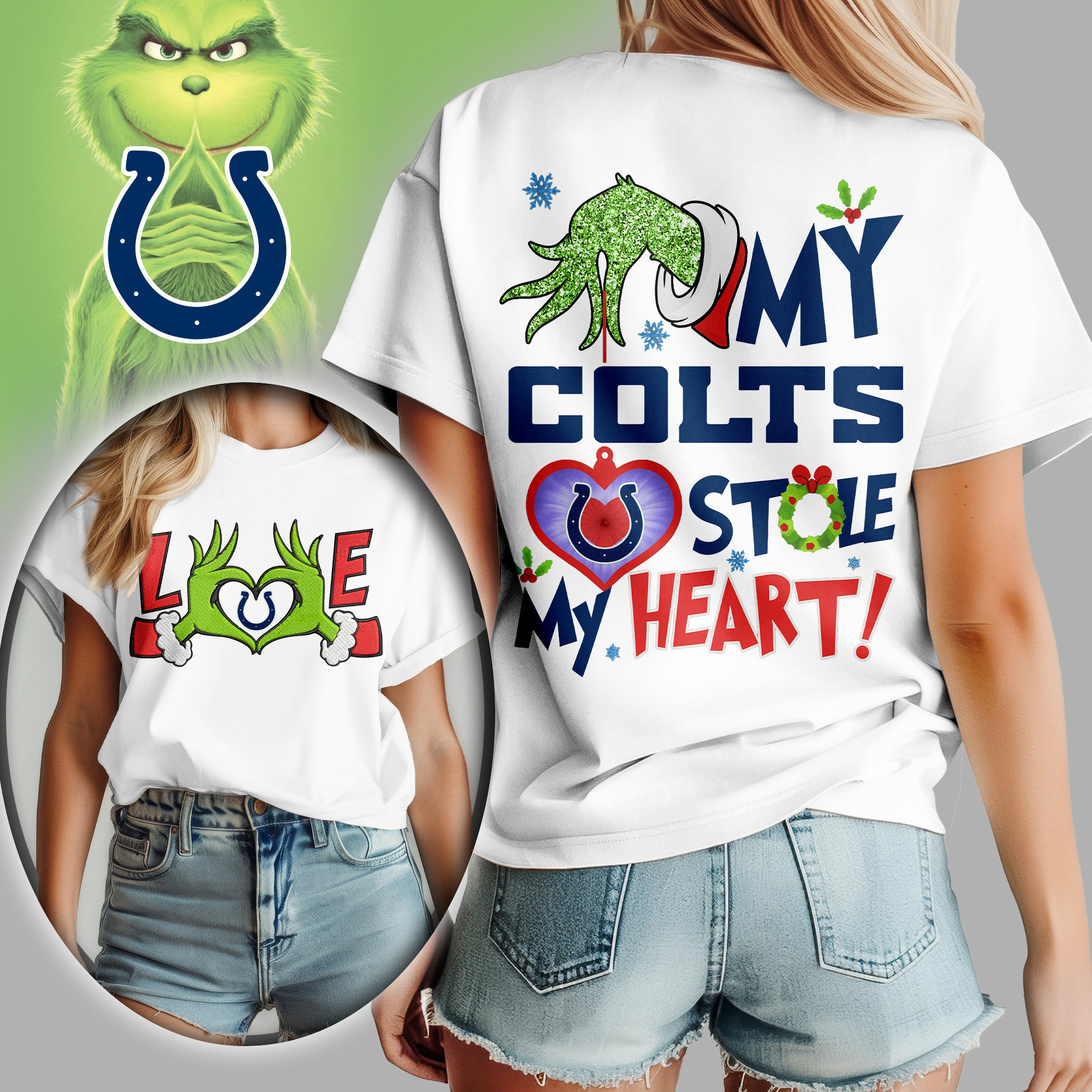 Indianapolis Colts | Premium NFL Grinch Women's Shirt TD