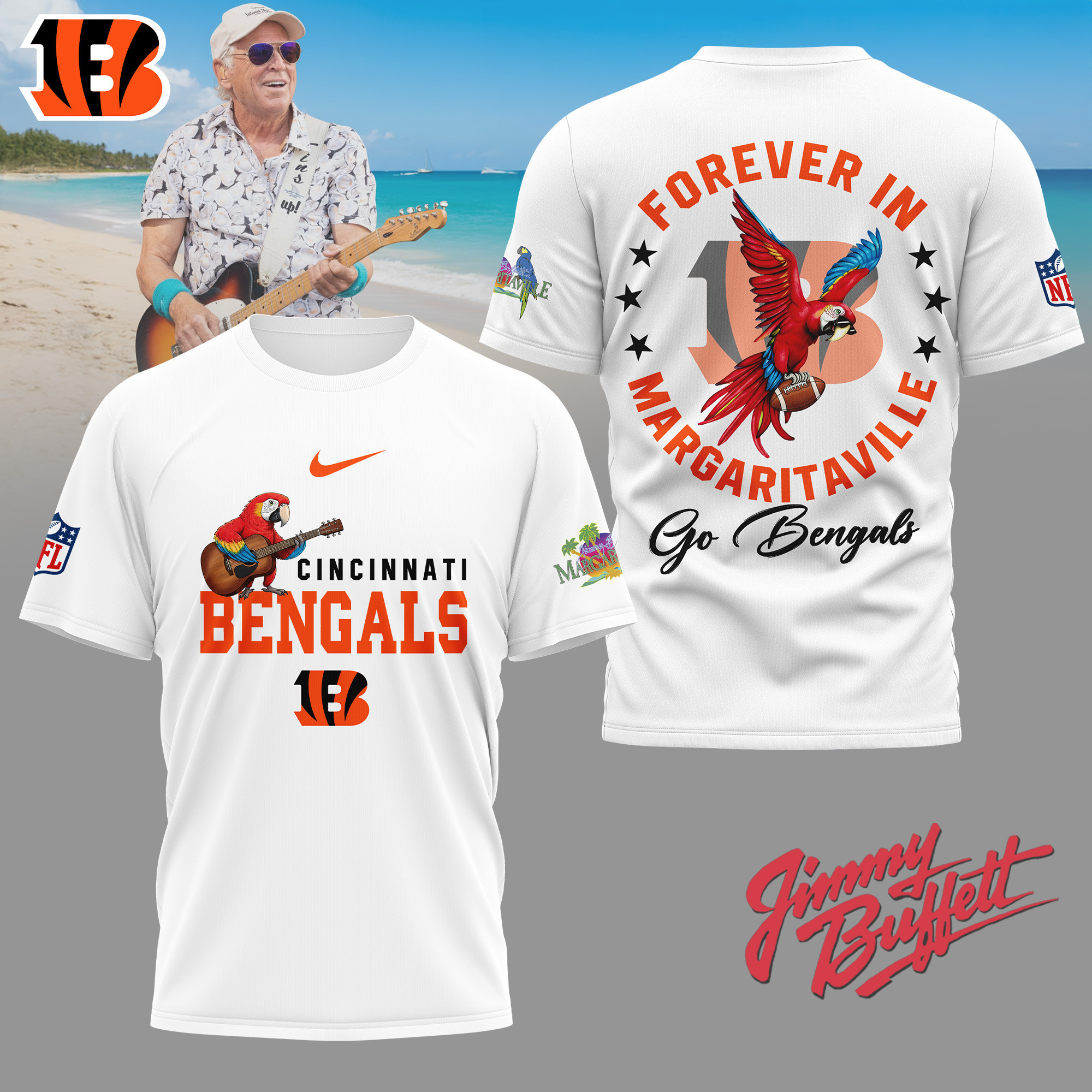 Cincinnati Bengals | Premium NFL Forever in Margaritaville 3D Shirt NY