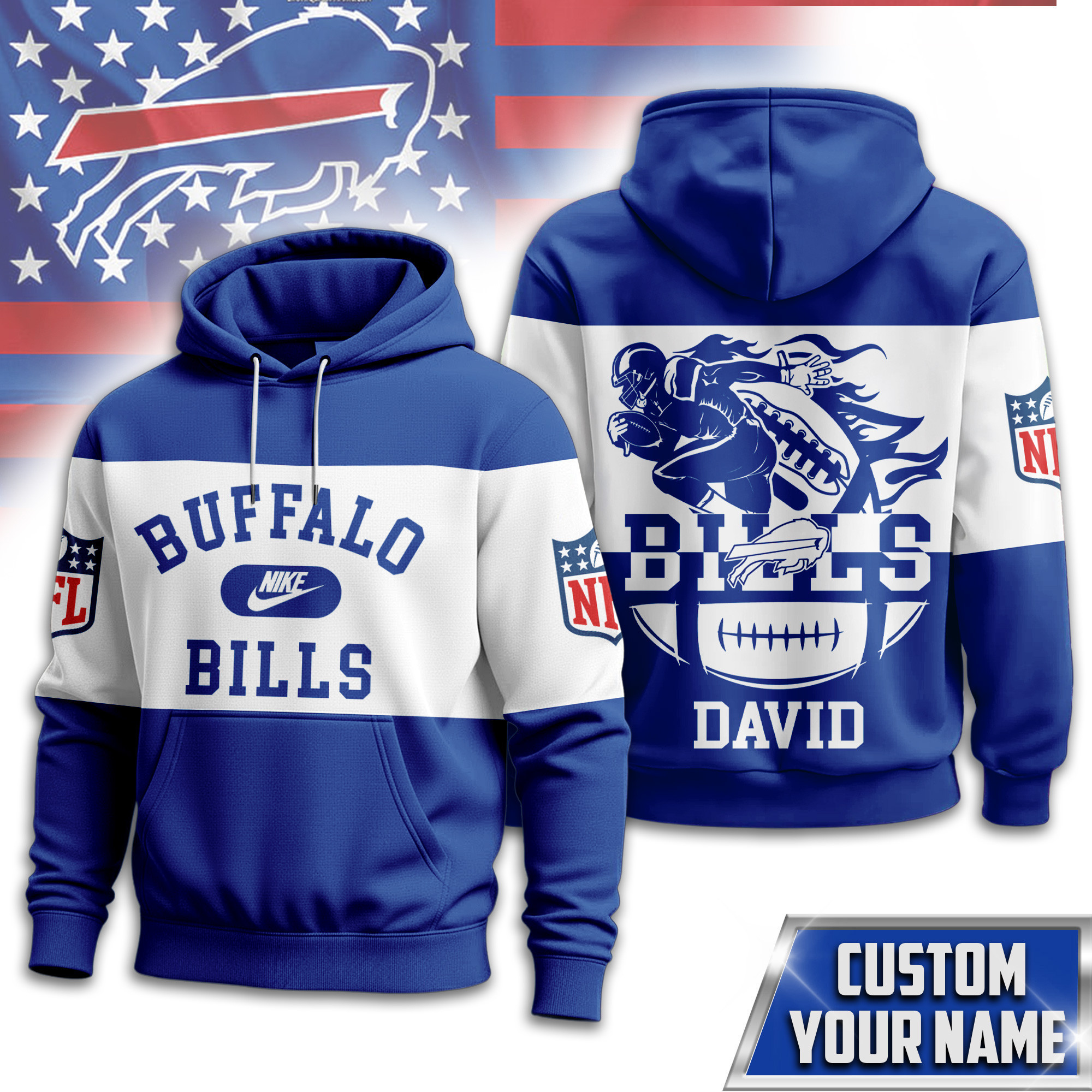 Buffalo Bills | Premium NFL Touchdown Spirit Personalized Hoodie TD