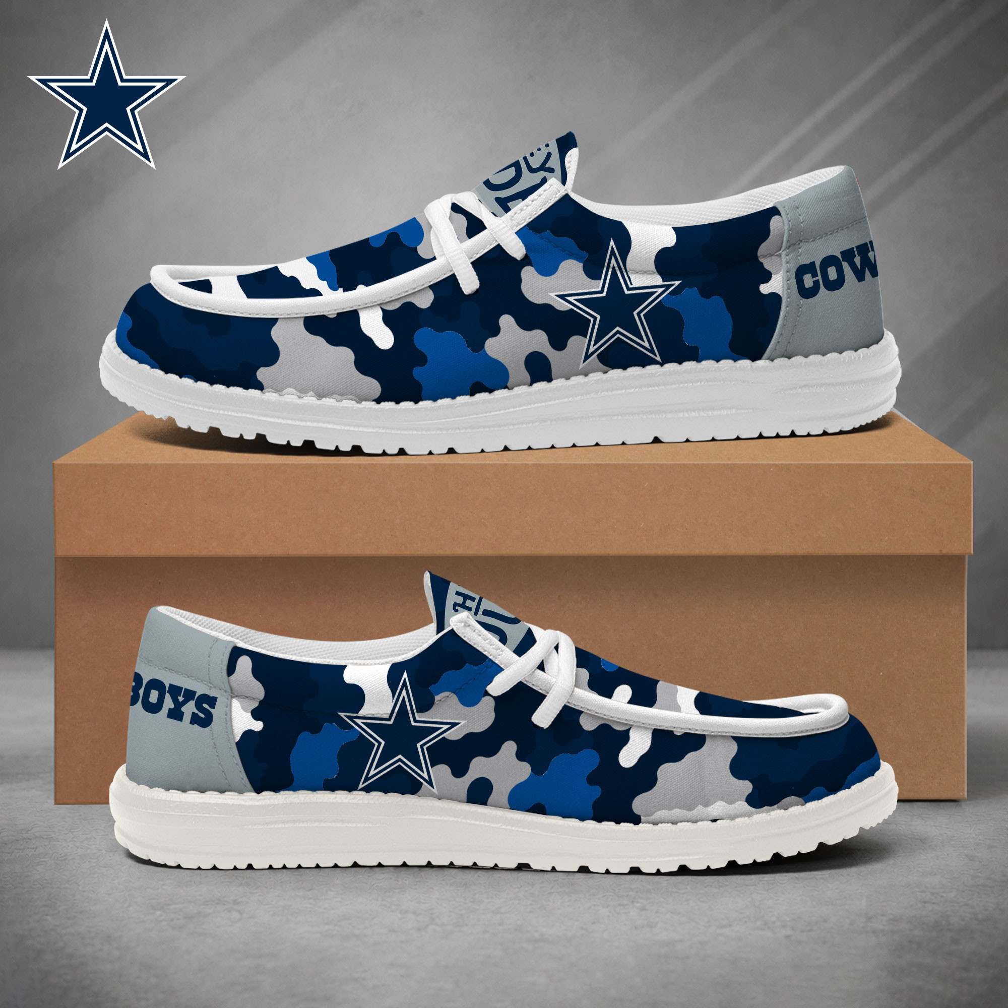 Dallas Cowboys | Premium NFL Game Day Camo Loafer Shoes NY