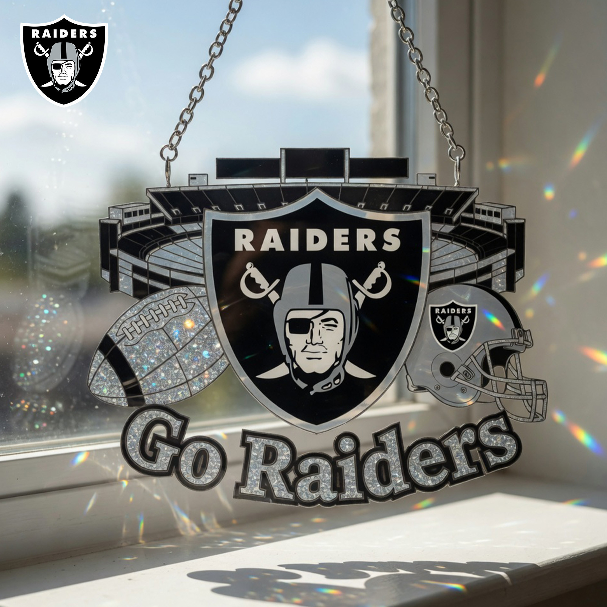 Las Vegas Raiders | Premium NFL Game Day Suncatcher NY