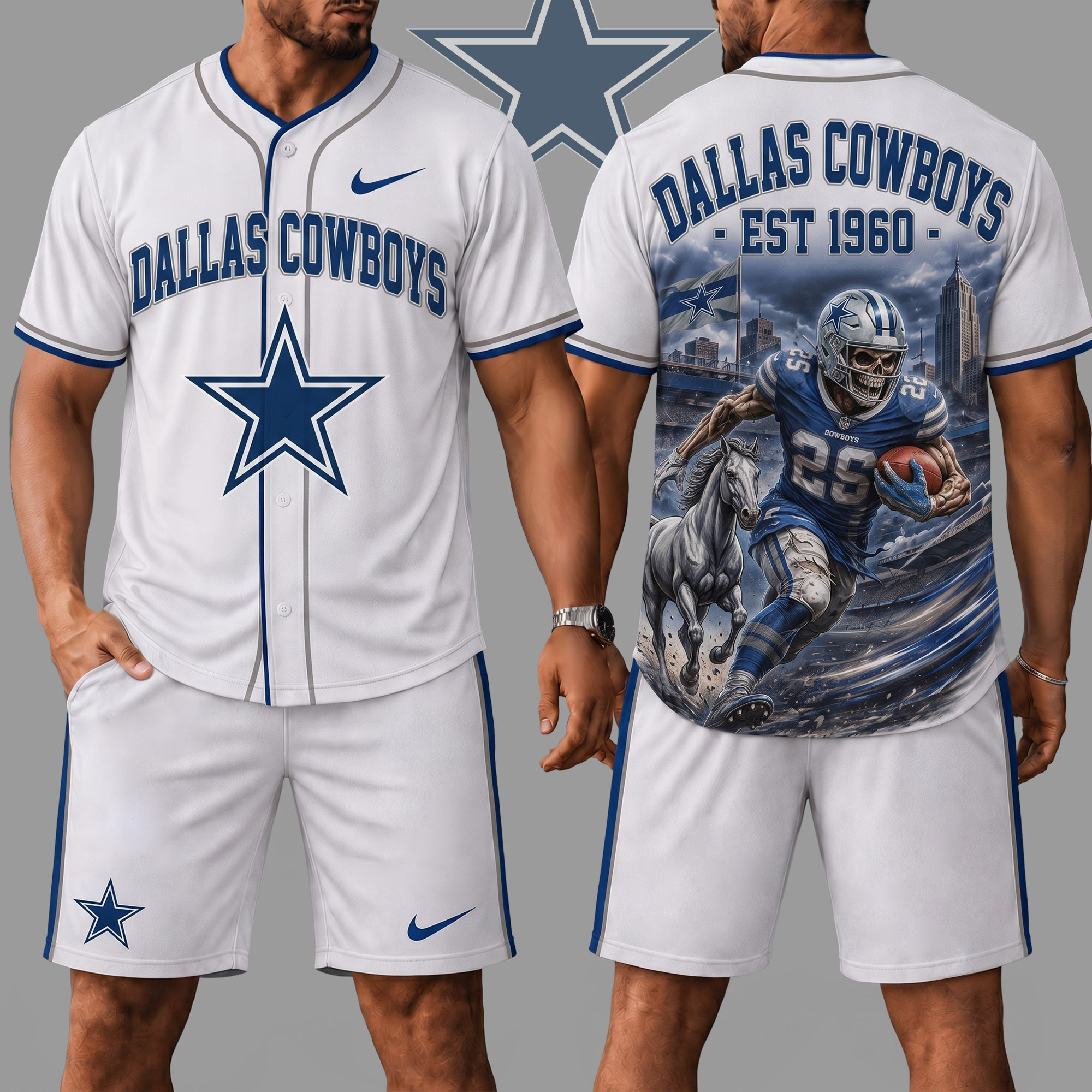 Dallas Cowboys | Premium NFL Skull Jersey Shorts Set NY