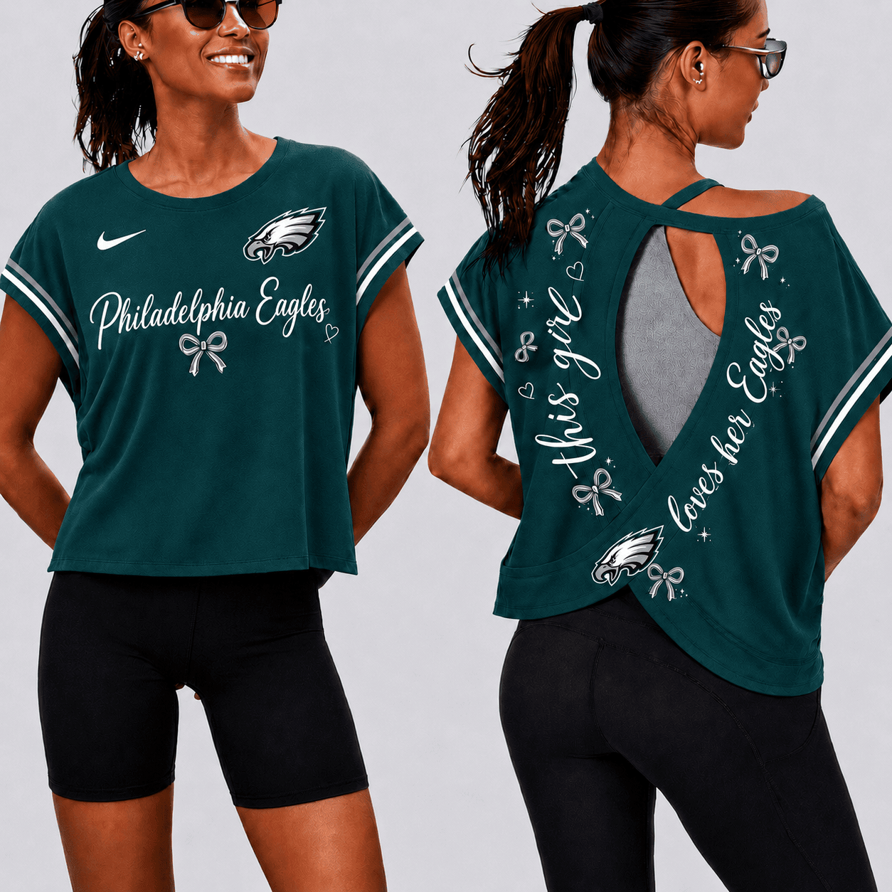 Philadelphia Eagles | Premium NFL Open Back Workout Shirts Short Sleeve NY