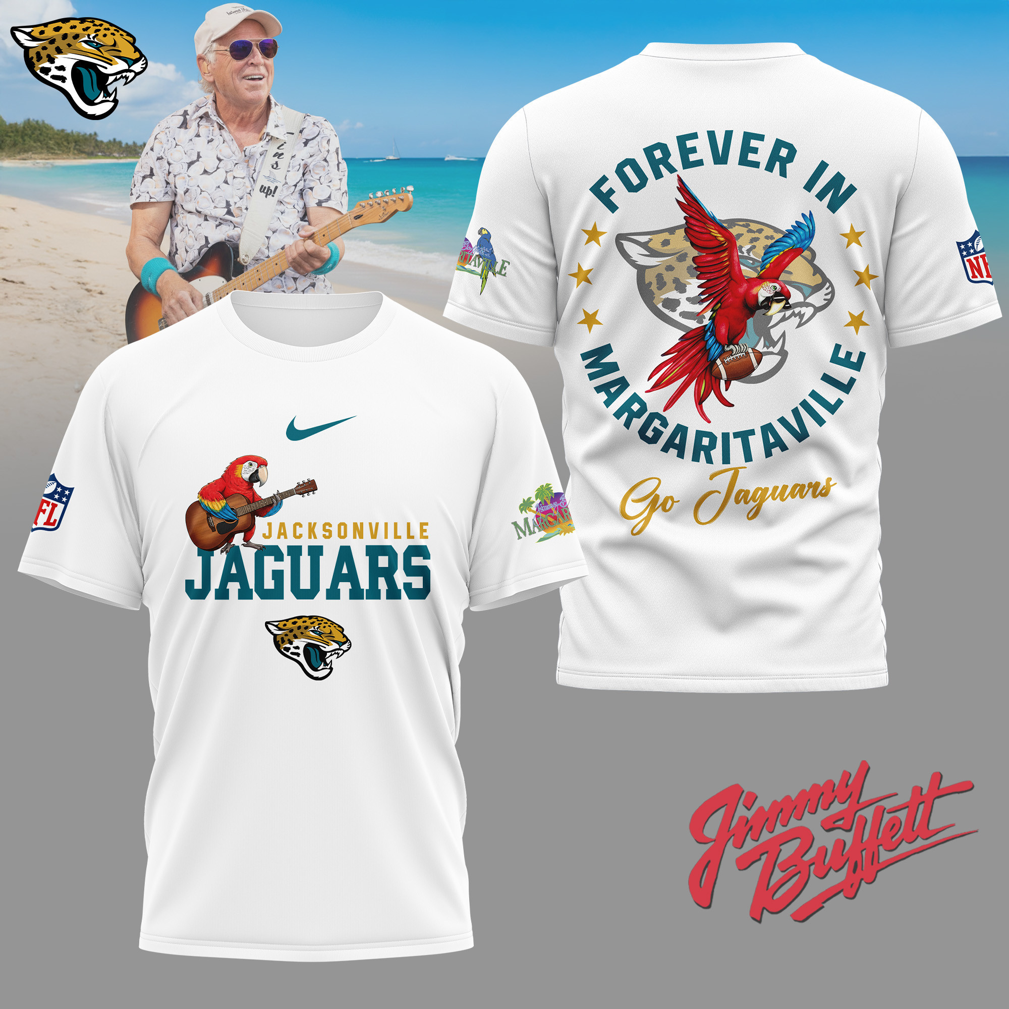 Jacksonville Jaguars | Premium NFL Forever in Margaritaville 3D Shirt NY