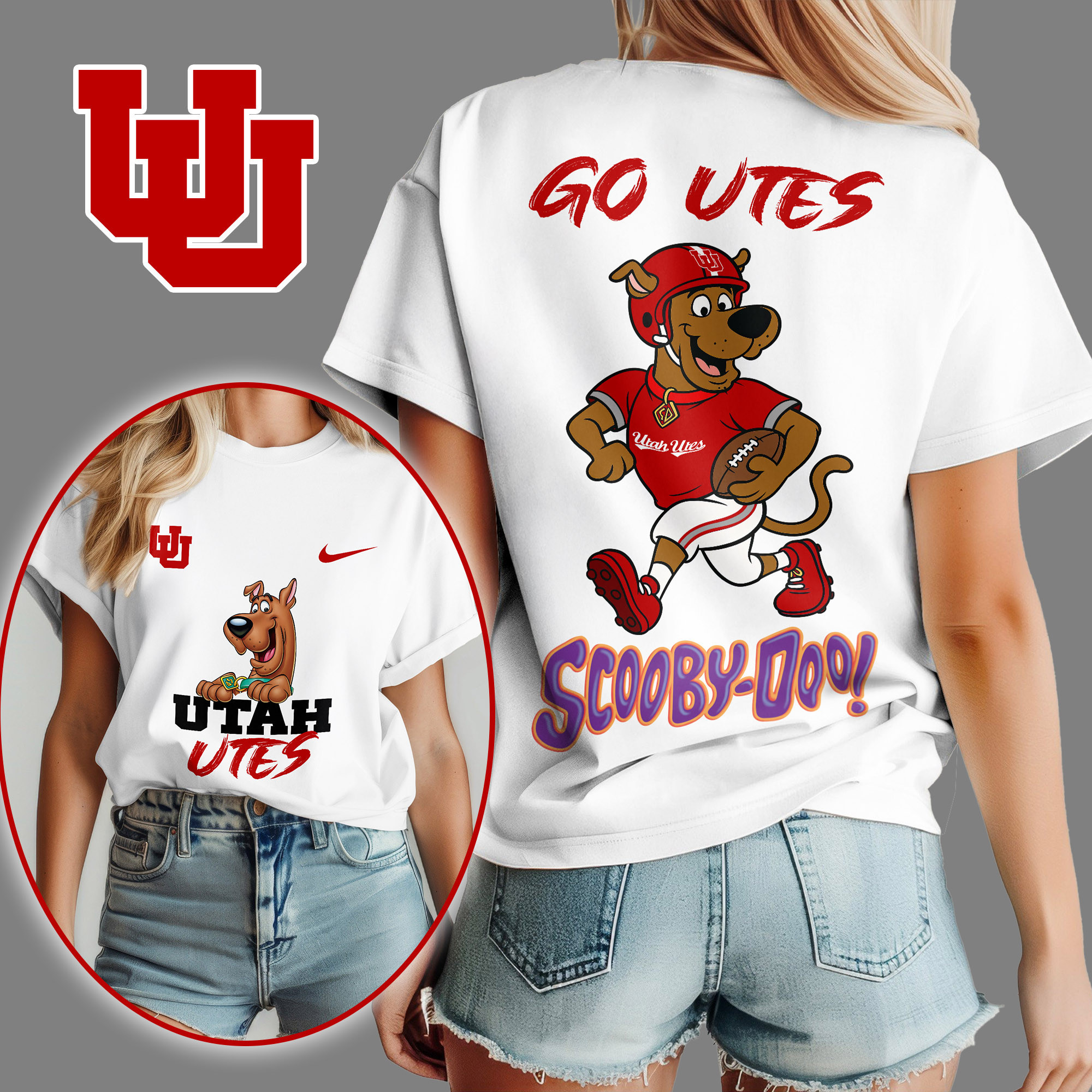 Utah Utes | Premium NFL Scooby-Doo Fan Women's Shirt NY