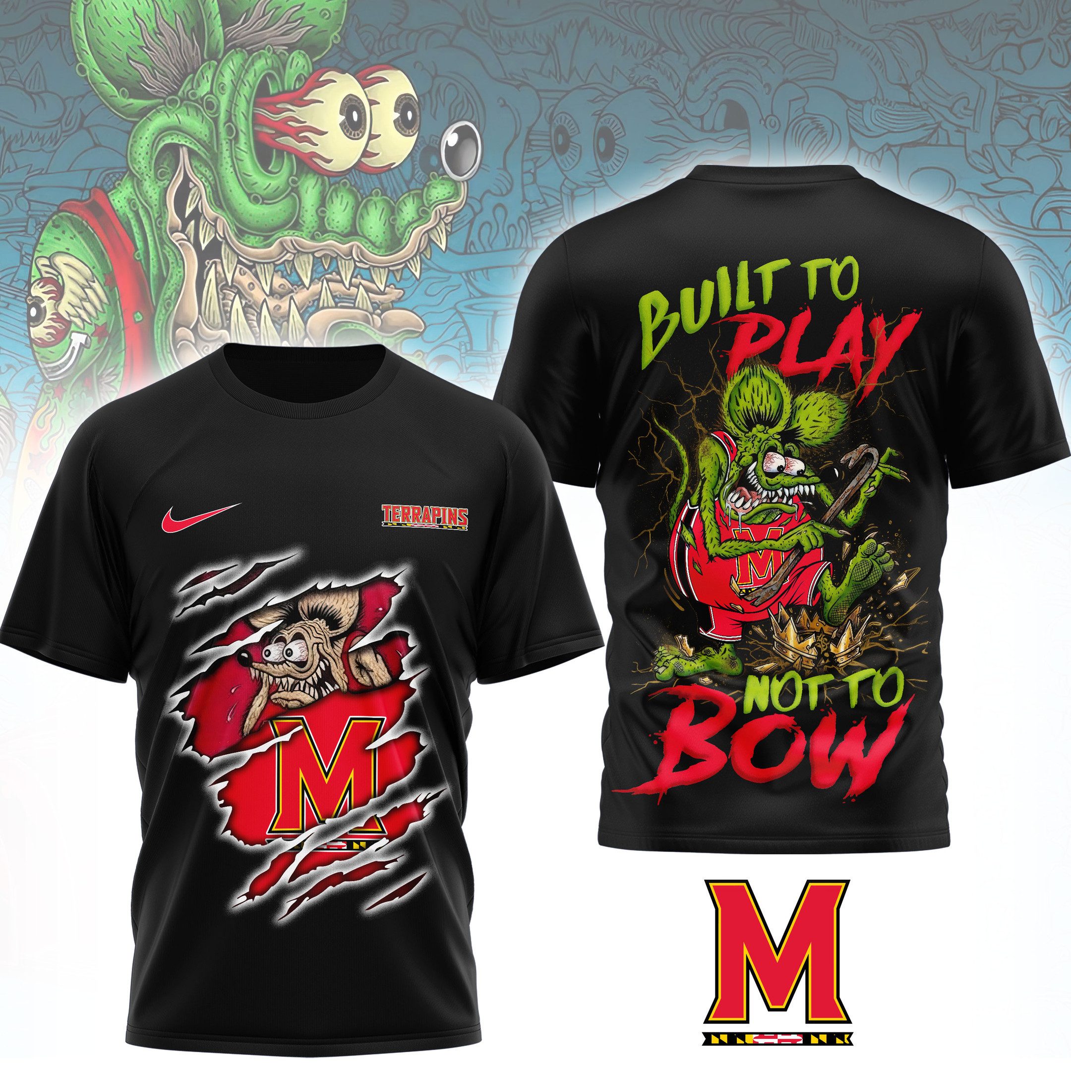 Maryland Terrapins | Premium NCAA Varsity Savage 3D Shirt PBVSH4Y
