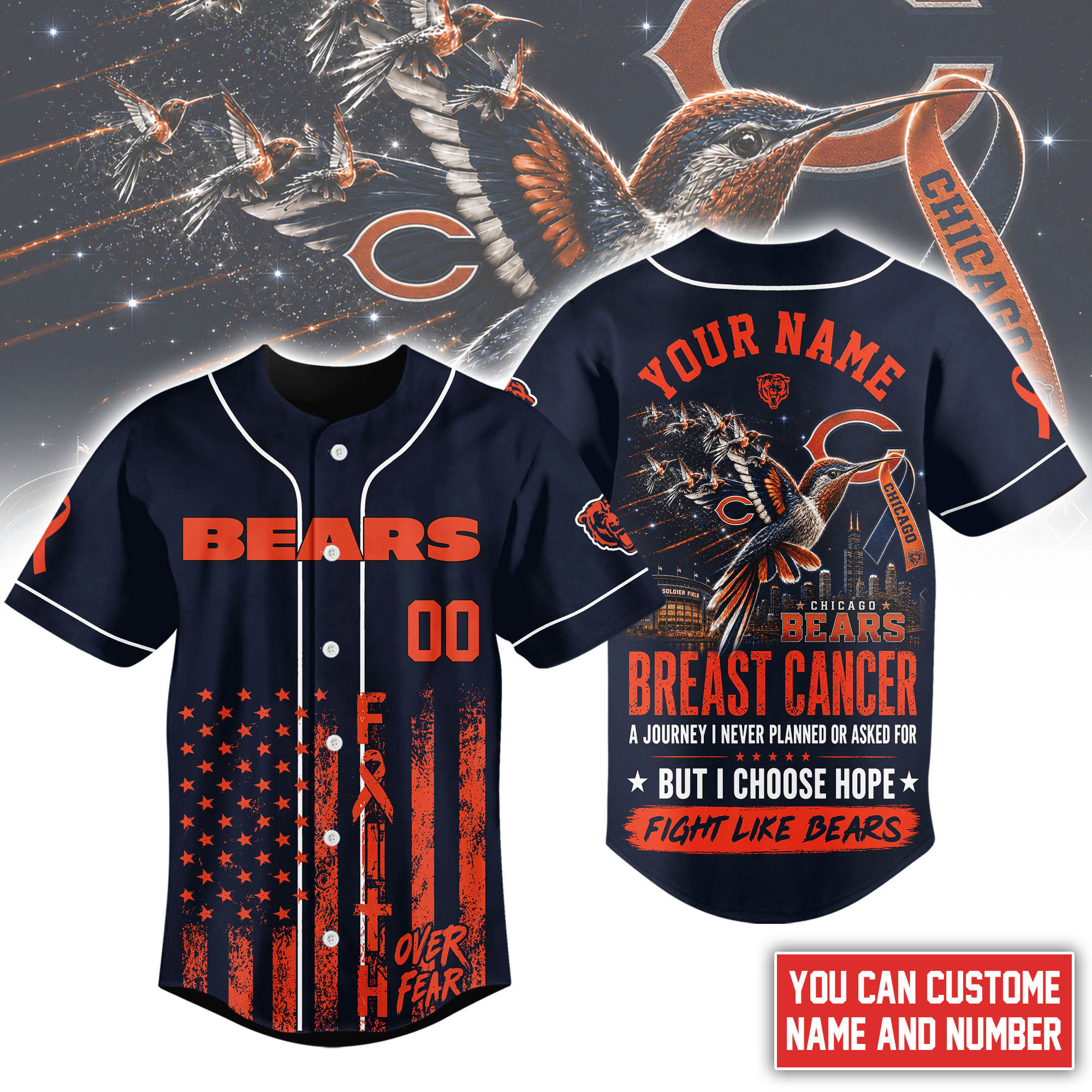 Chicago Bears | Premium NFL Hope Over Fear Jersey NTH1