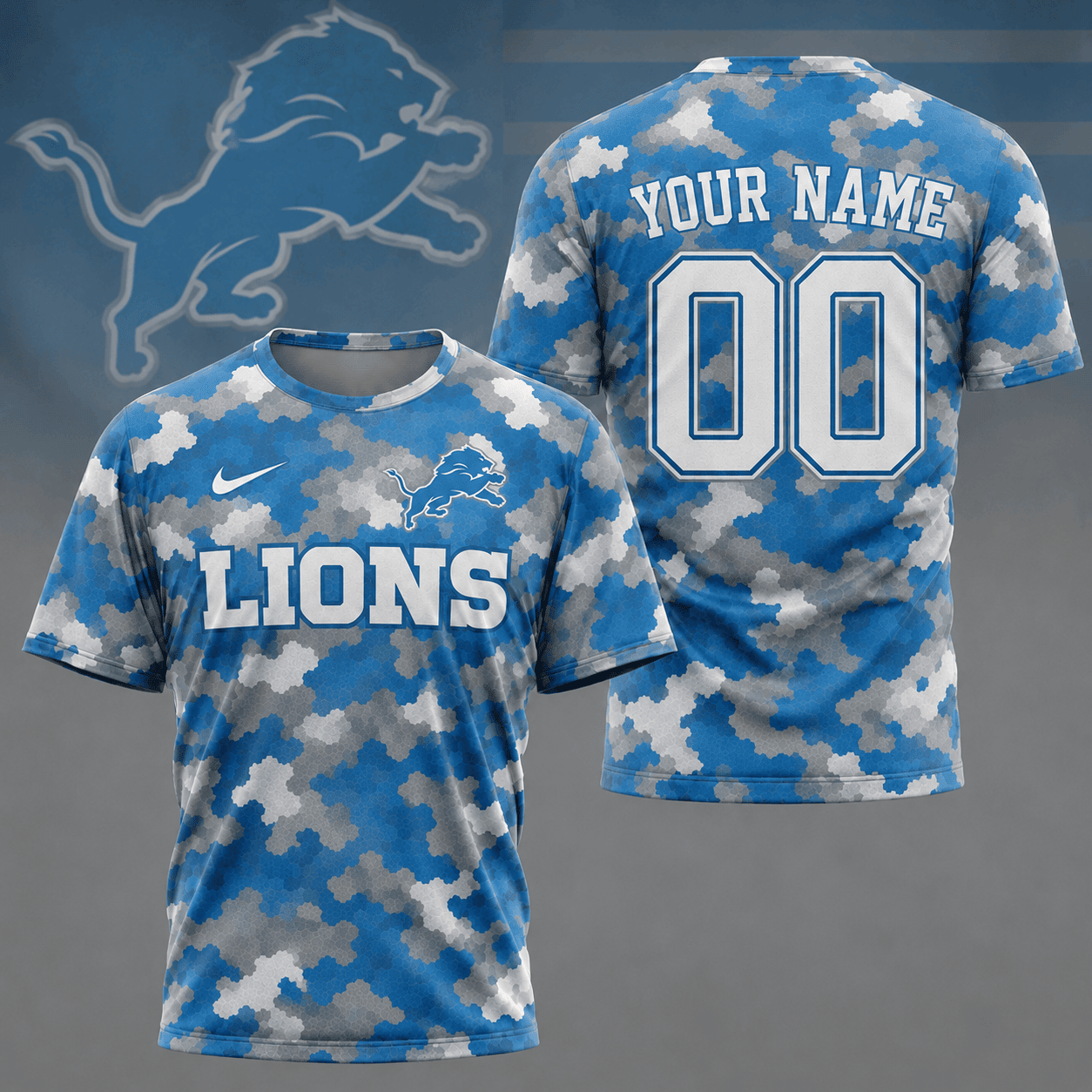 Detroit Lions | Premium NFL Game Day Camo 3D Shirt NY