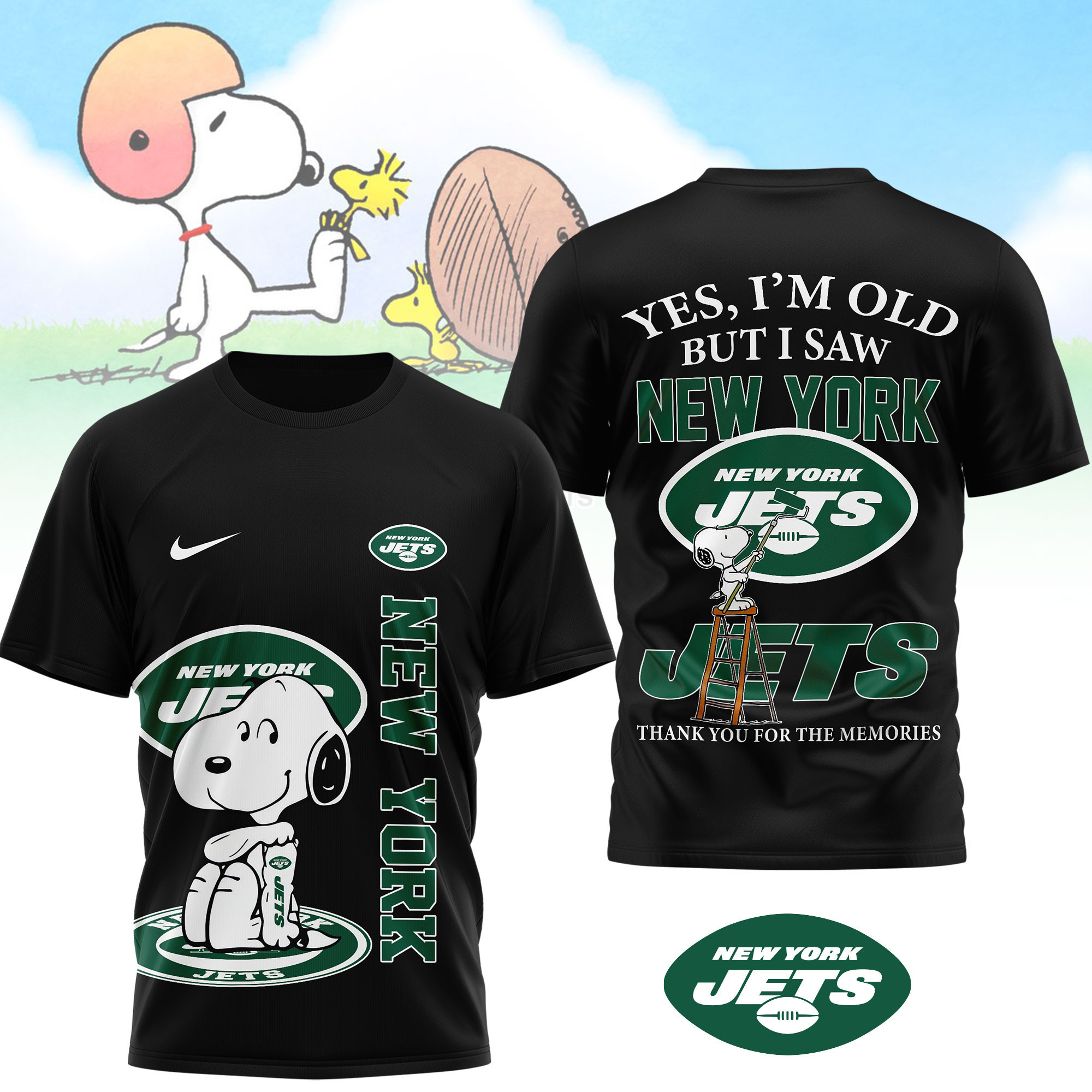 New York Jets | Premium NFL Snoopy Graphic 3D T-Shirt NTH1