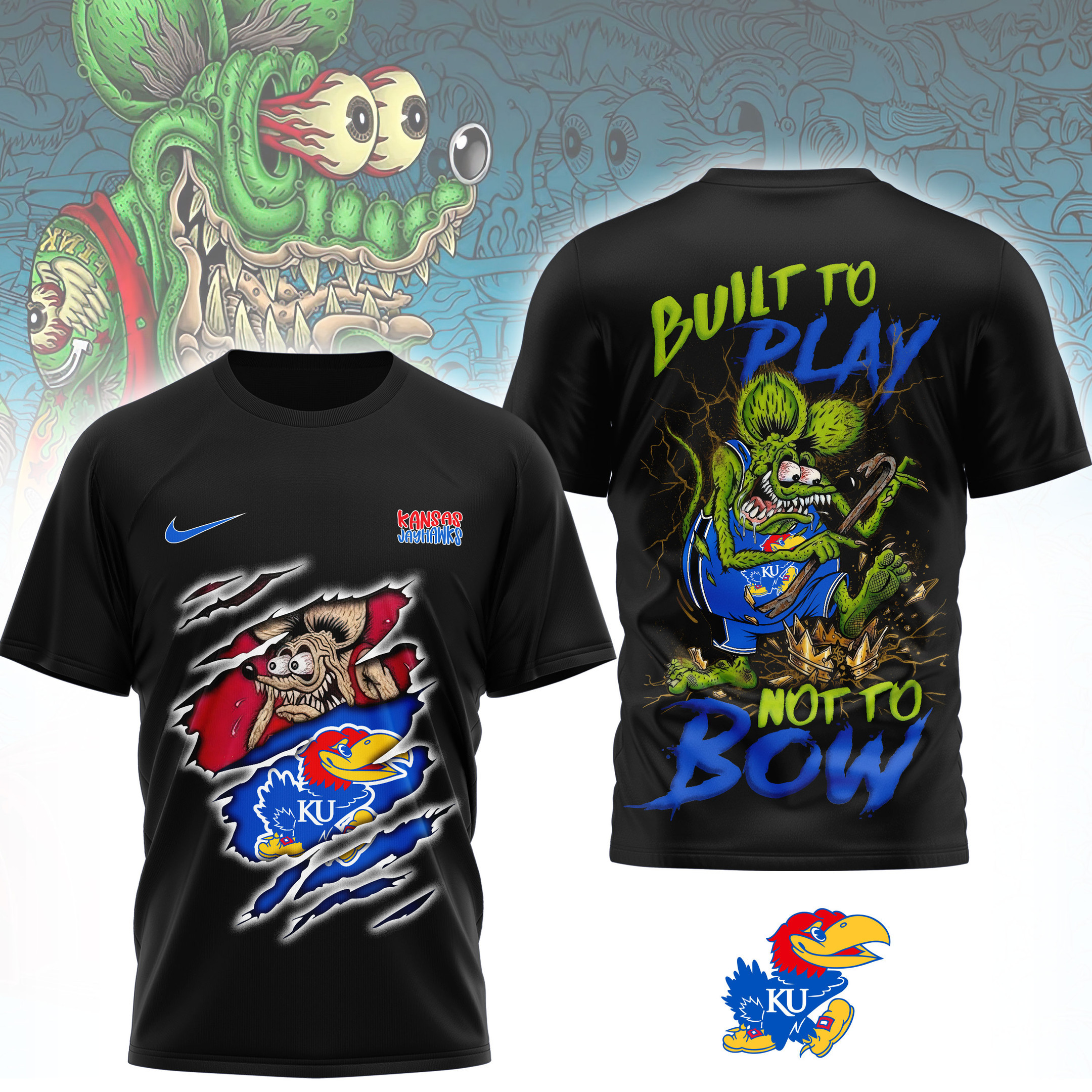 Kansas Jayhawks | Premium NCAA Varsity Savage 3D Shirt NTH1