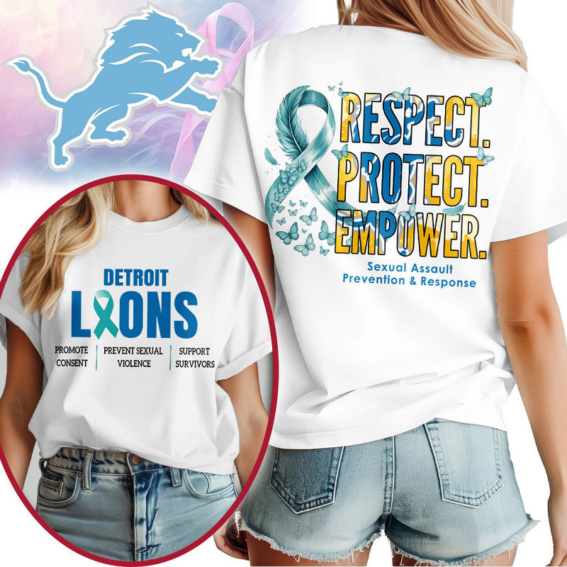 Detroit Lions | Premium NFL SA Prevention Month 3D Shirt HY