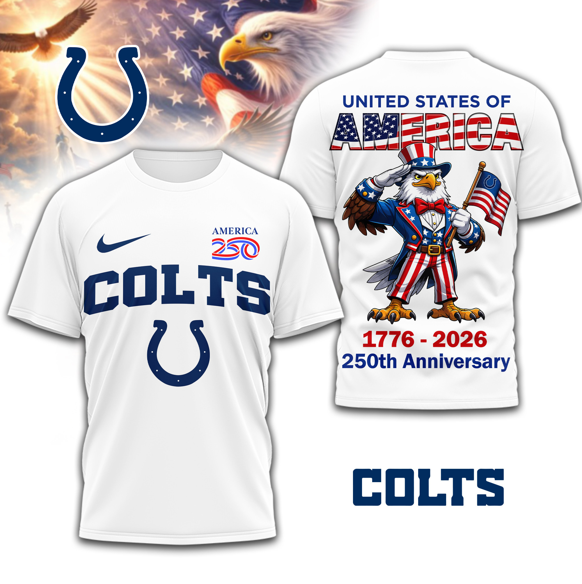 Indianapolis Colts | Premium NFL American 250 3D Shirt TD
