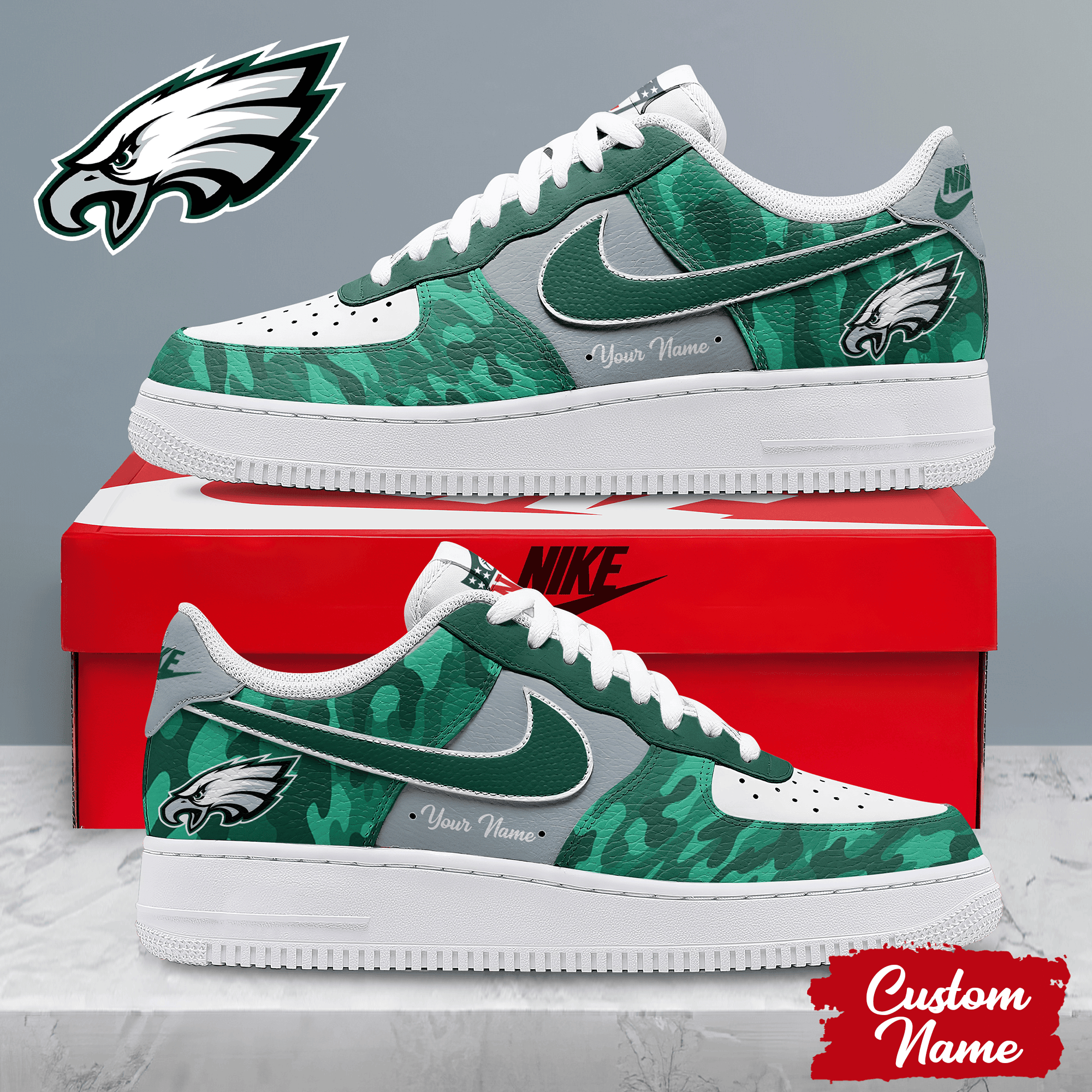 Philadelphia Eagles | Premium NFL End Zone Energy AF1 Shoes NTH1