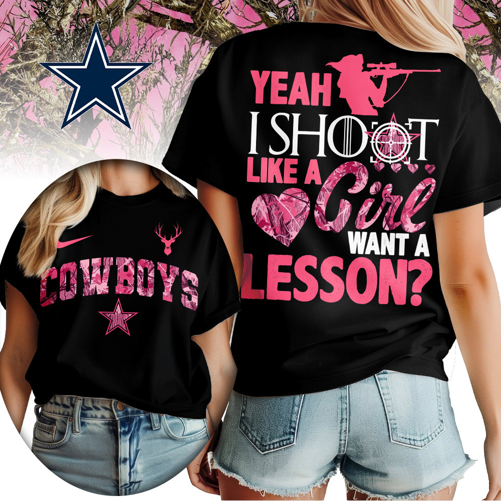 Dallas Cowboys | Premium NFL Shoot Like A Girl Women Shirt TD