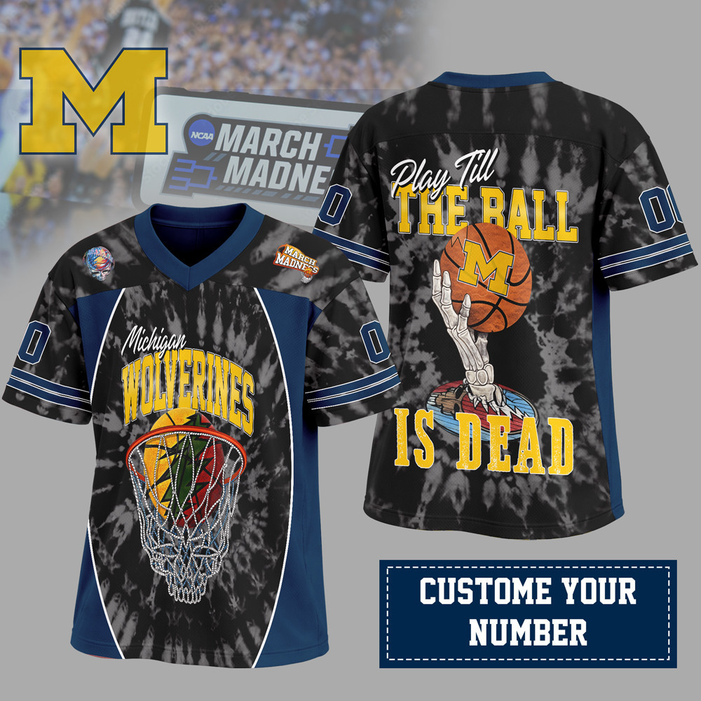 Michigan Wolverines | Premium NCAA x Grateful Dead V-neck Baseball Jersey HY