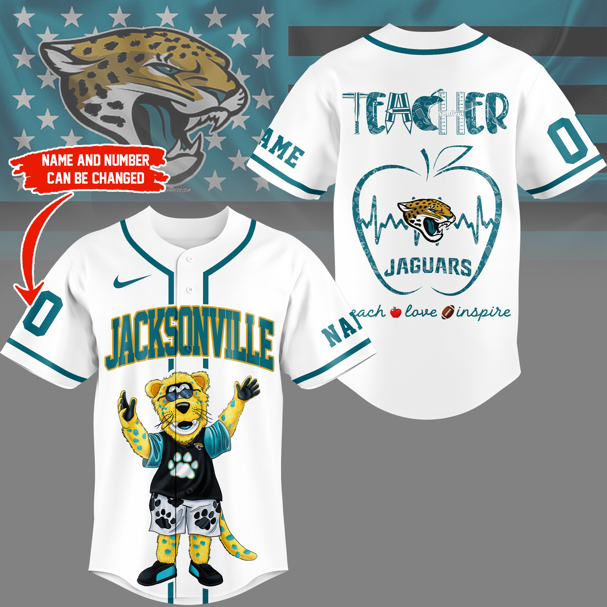 Jacksonville Jaguars | Premium NFL Teacher Appreciation Month Jersey Shirt NY