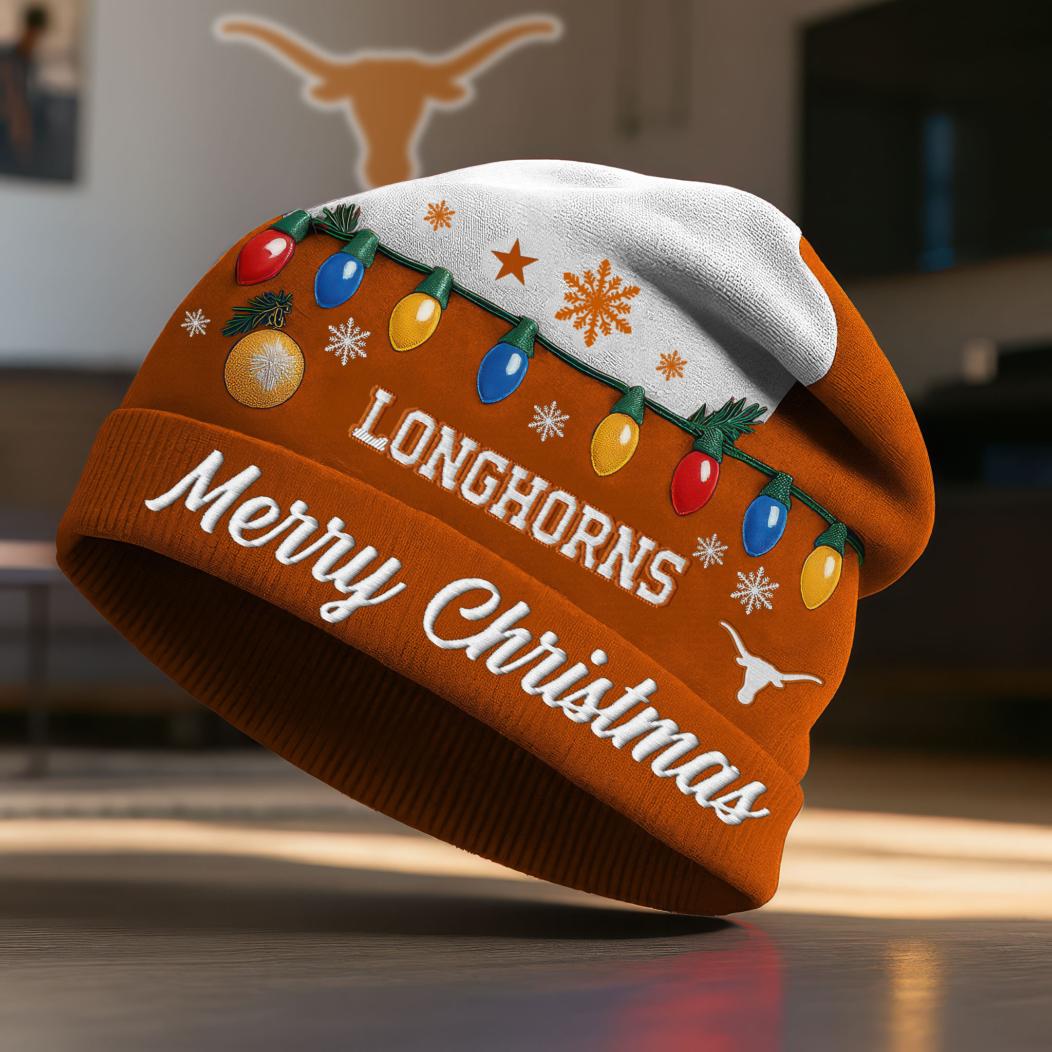 Texas Longhorns | Premium NCAA Christmas Beanie Hat NY