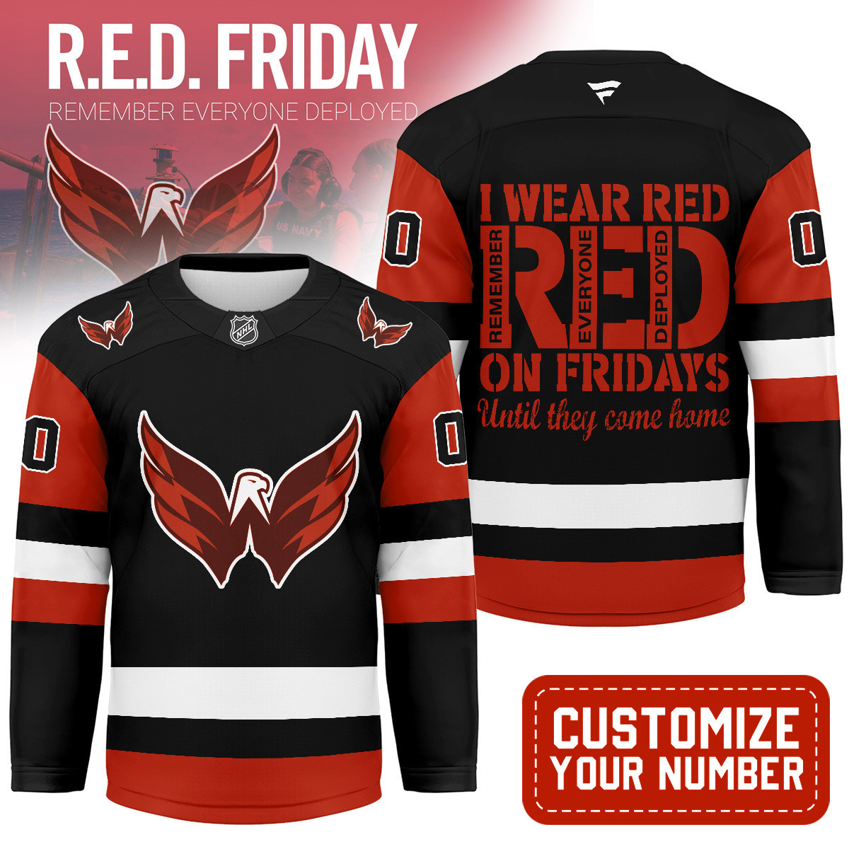 Washington Capitals | Premium NHL Red Friday Hockey Jersey MM